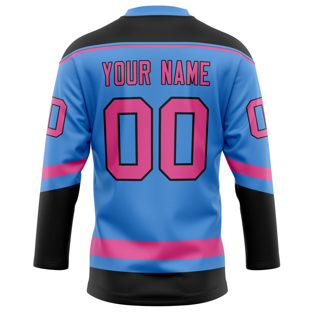 Personalized Electric & Blue Pink Solid Colour Hockey Jersey