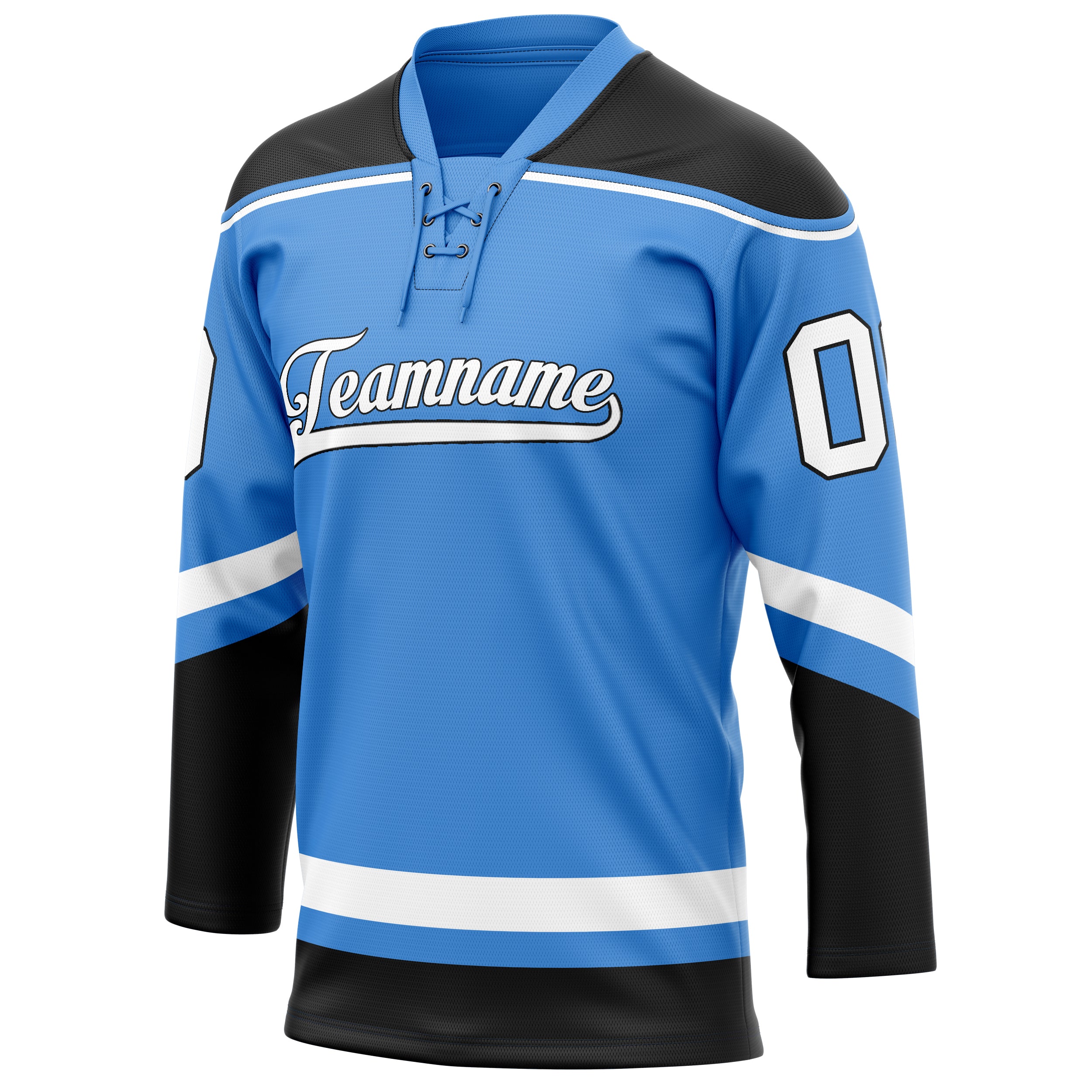 Personalized Electric & Blue White Solid Colour Hockey Jersey