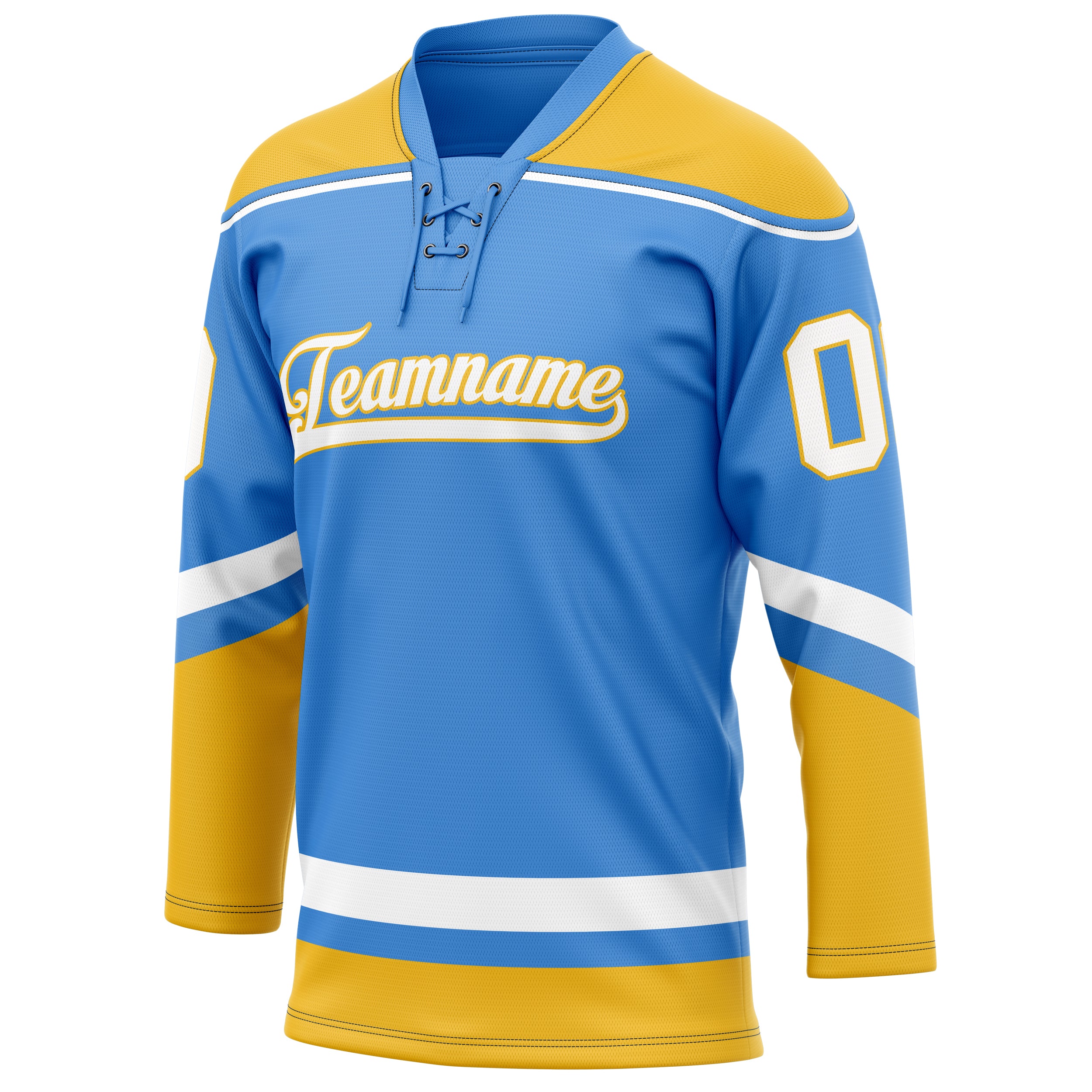 Personalized Electric & Blue Gold Solid Colour Hockey Jersey