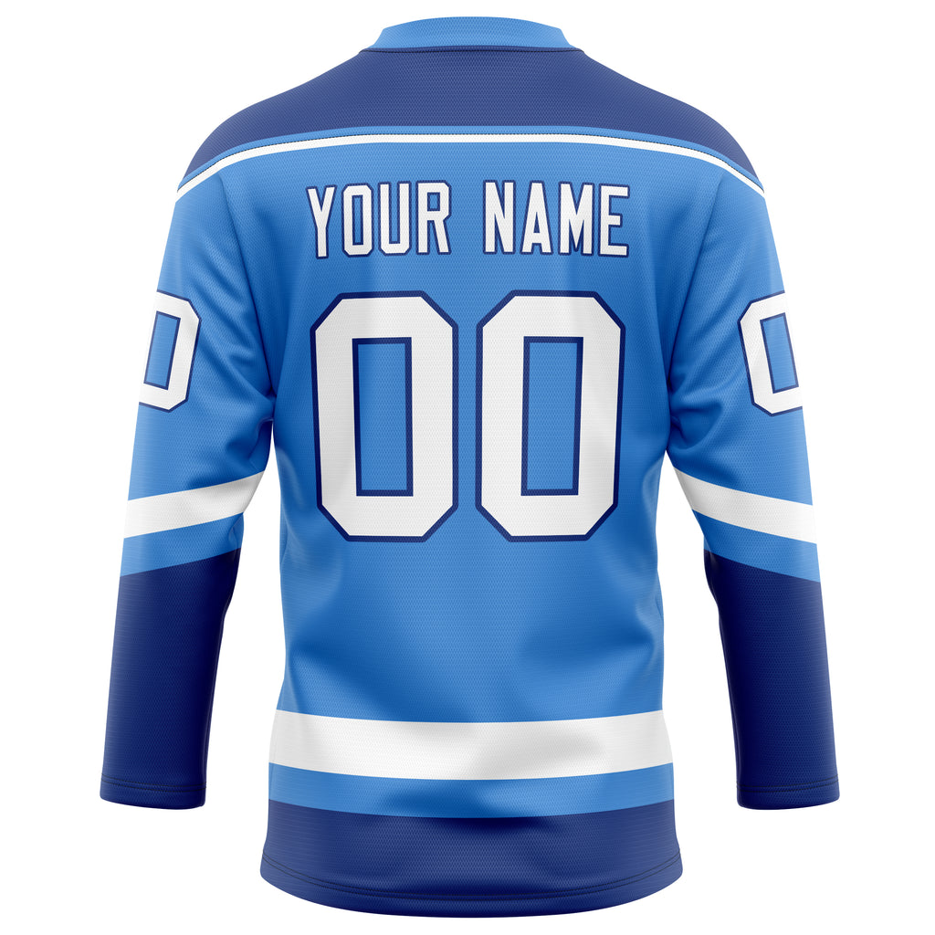 Personalized Electric & Blue Navy Solid Colour Hockey Jersey