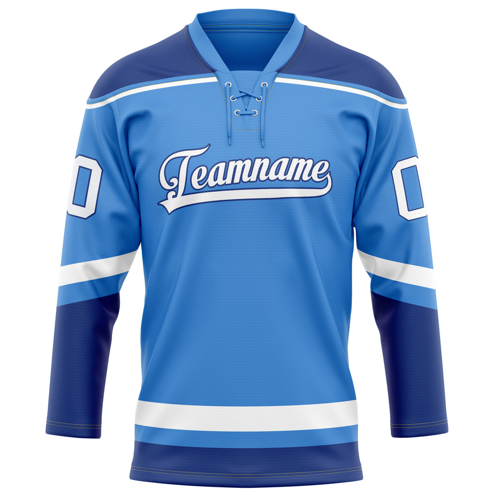 Personalized Electric & Blue Navy Solid Colour Hockey Jersey
