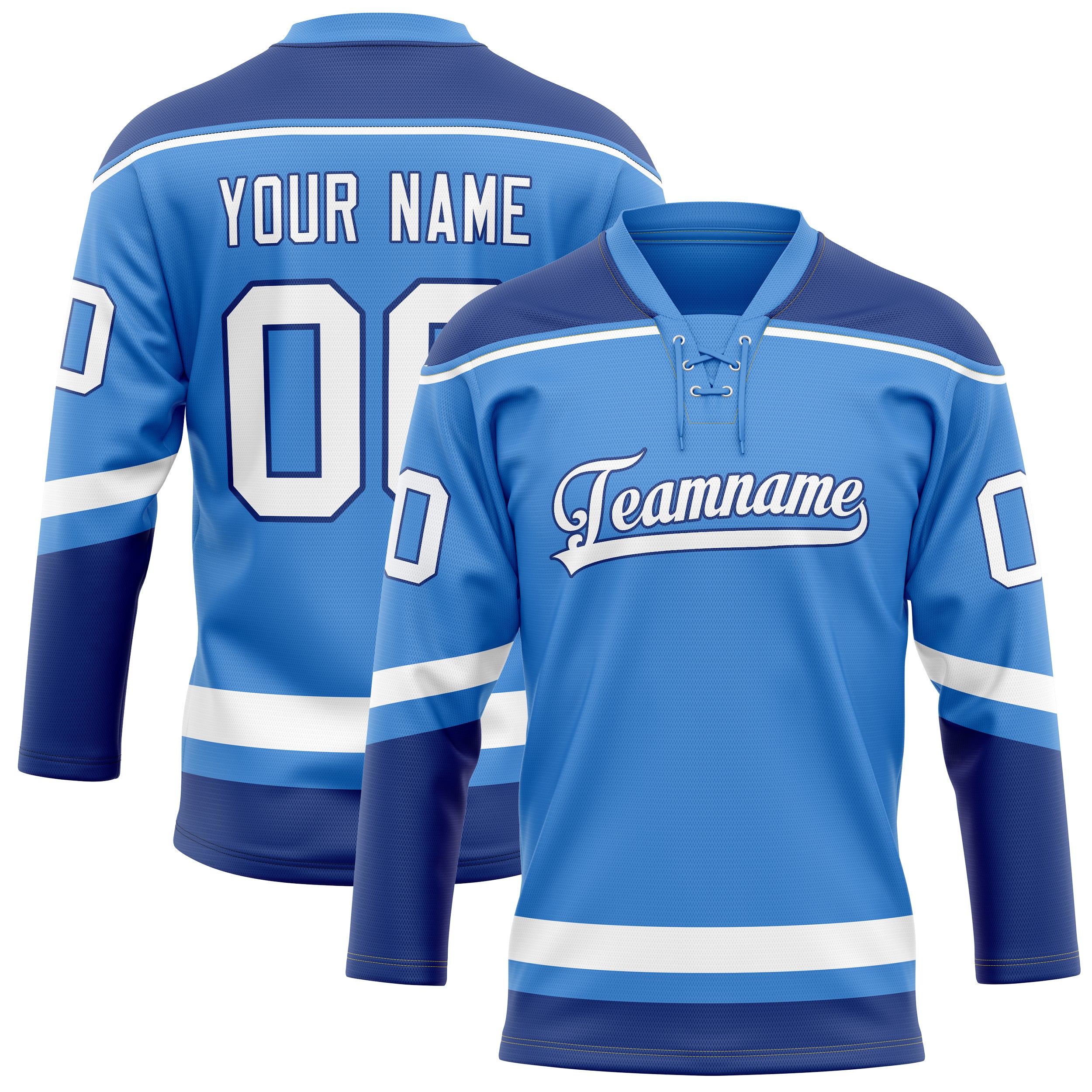 Personalized Electric & Blue Navy Solid Colour Hockey Jersey