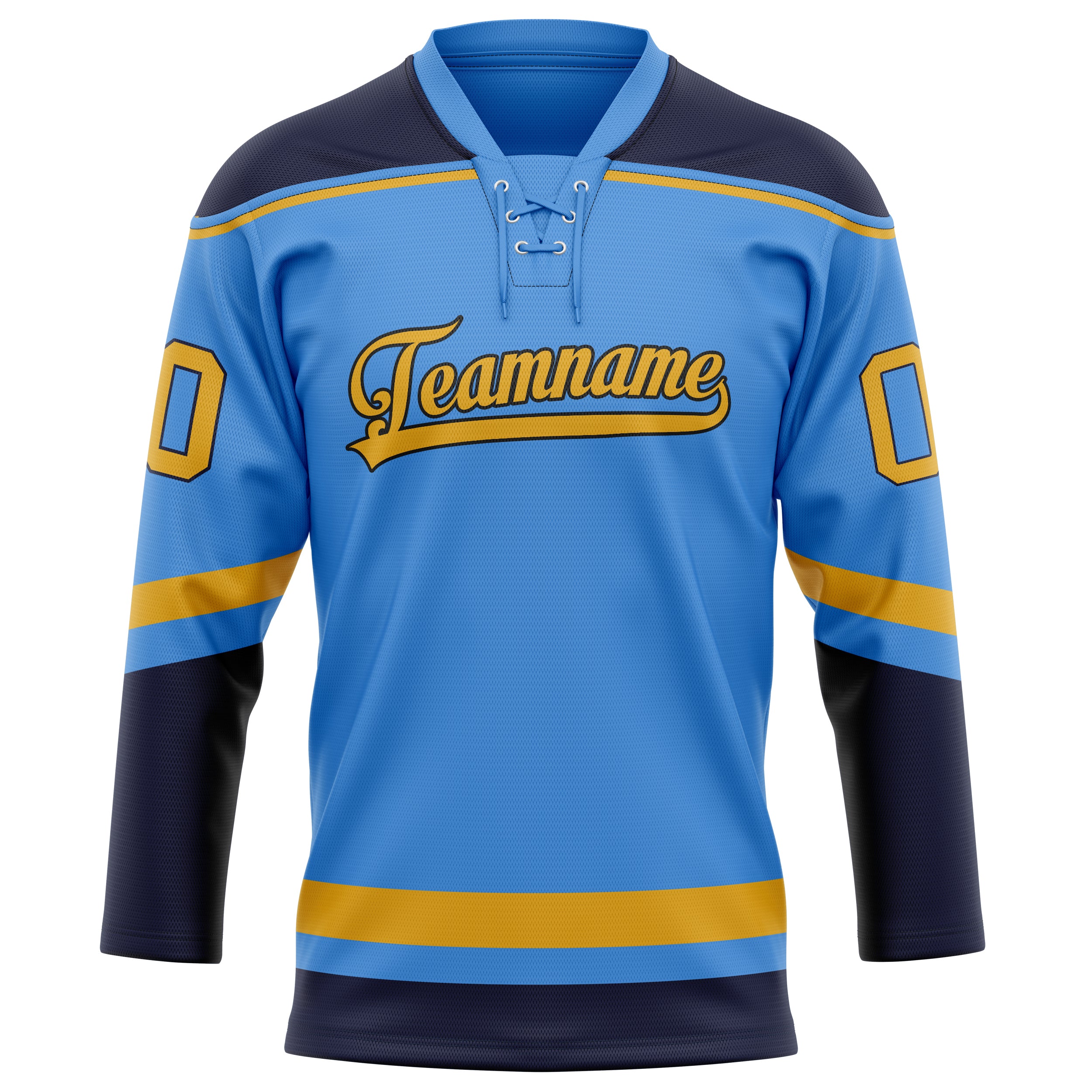 Personalized Electric & Blue Gold Solid Colour Hockey Jersey