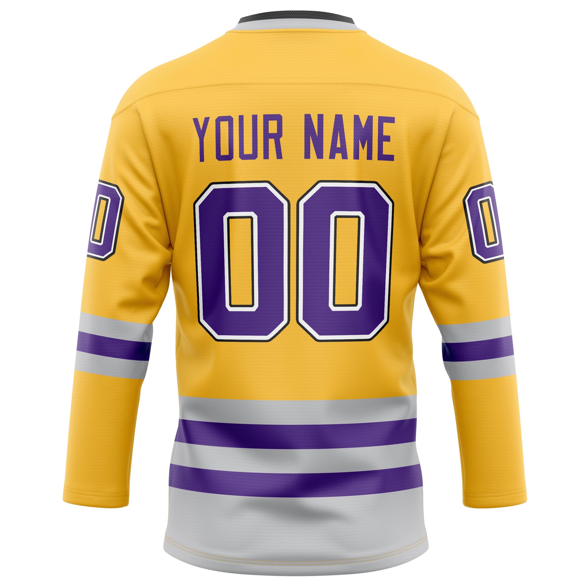 Personalized Gold & Purple Solid Colour Hockey Jersey