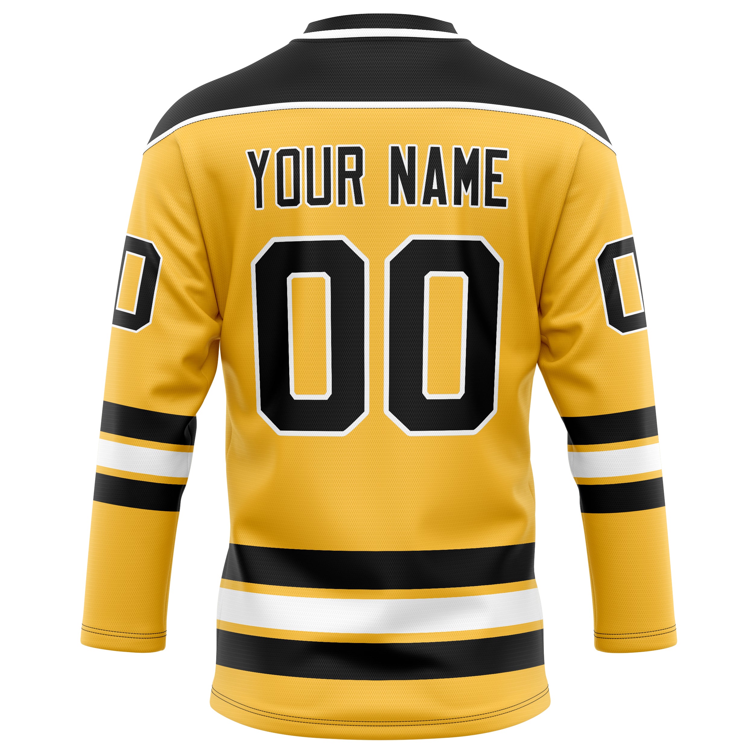 Personalized Gold & Black Solid Colour Hockey Jersey