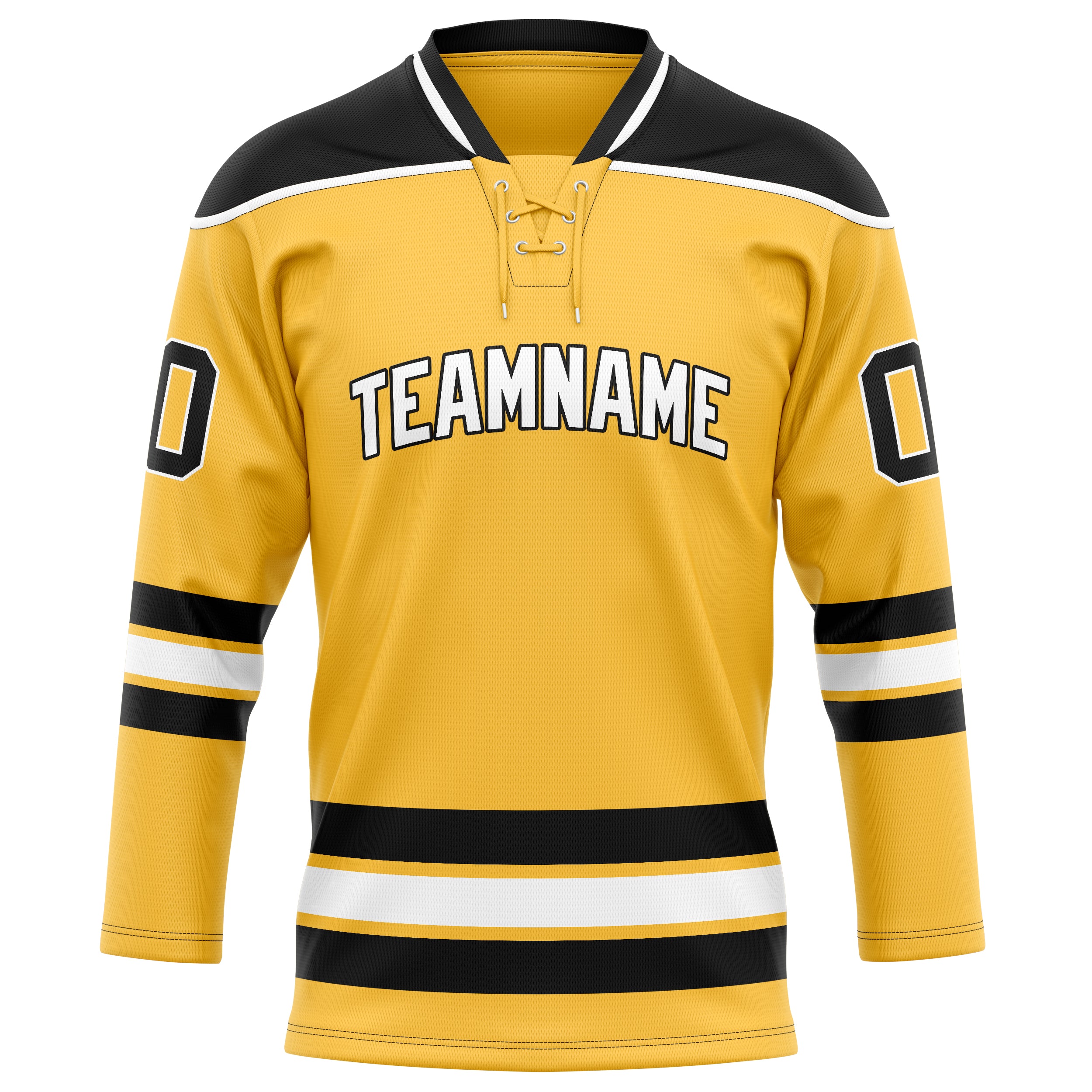 Personalized Gold & Black Solid Colour Hockey Jersey