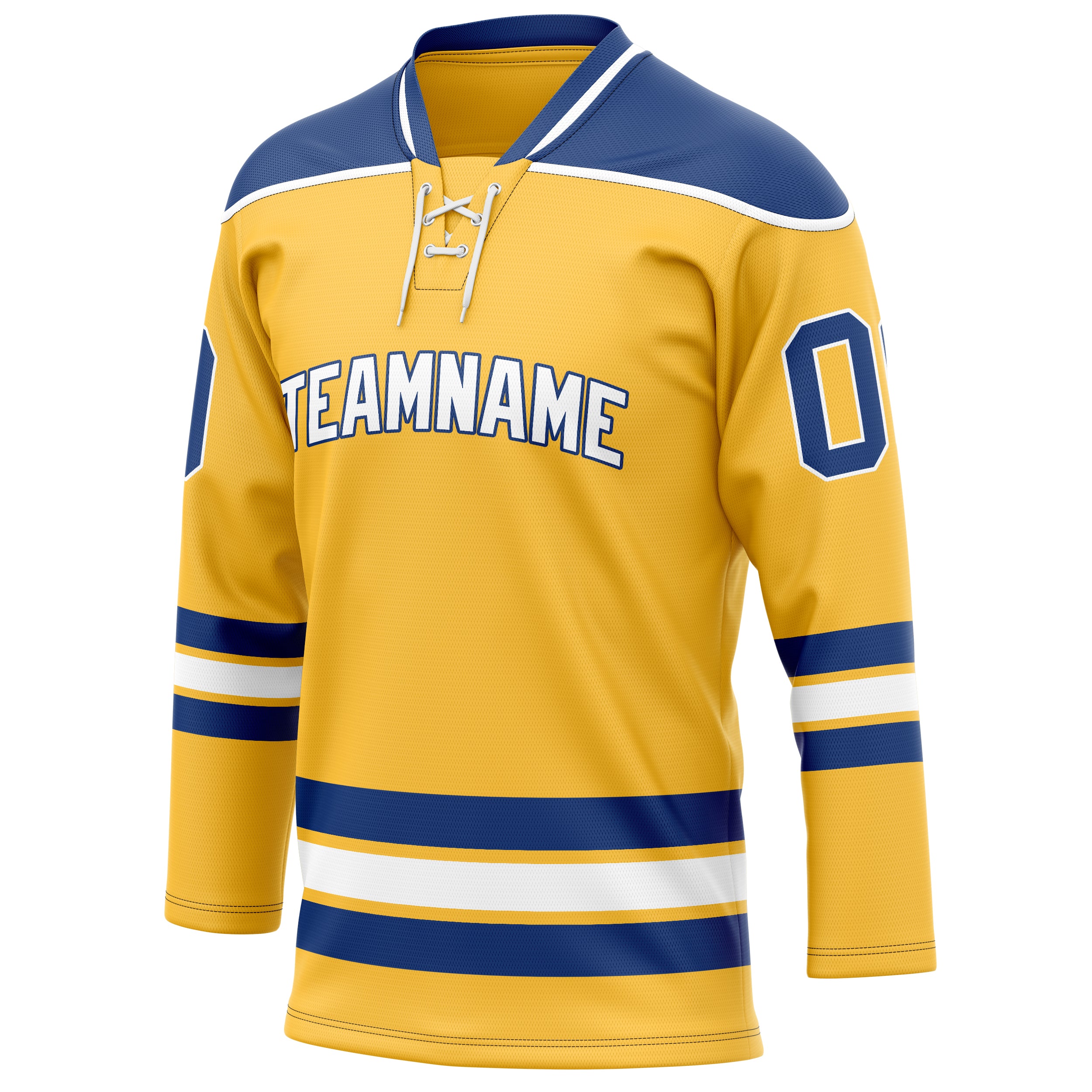 Personalized Gold & Royal Solid Colour Hockey Jersey