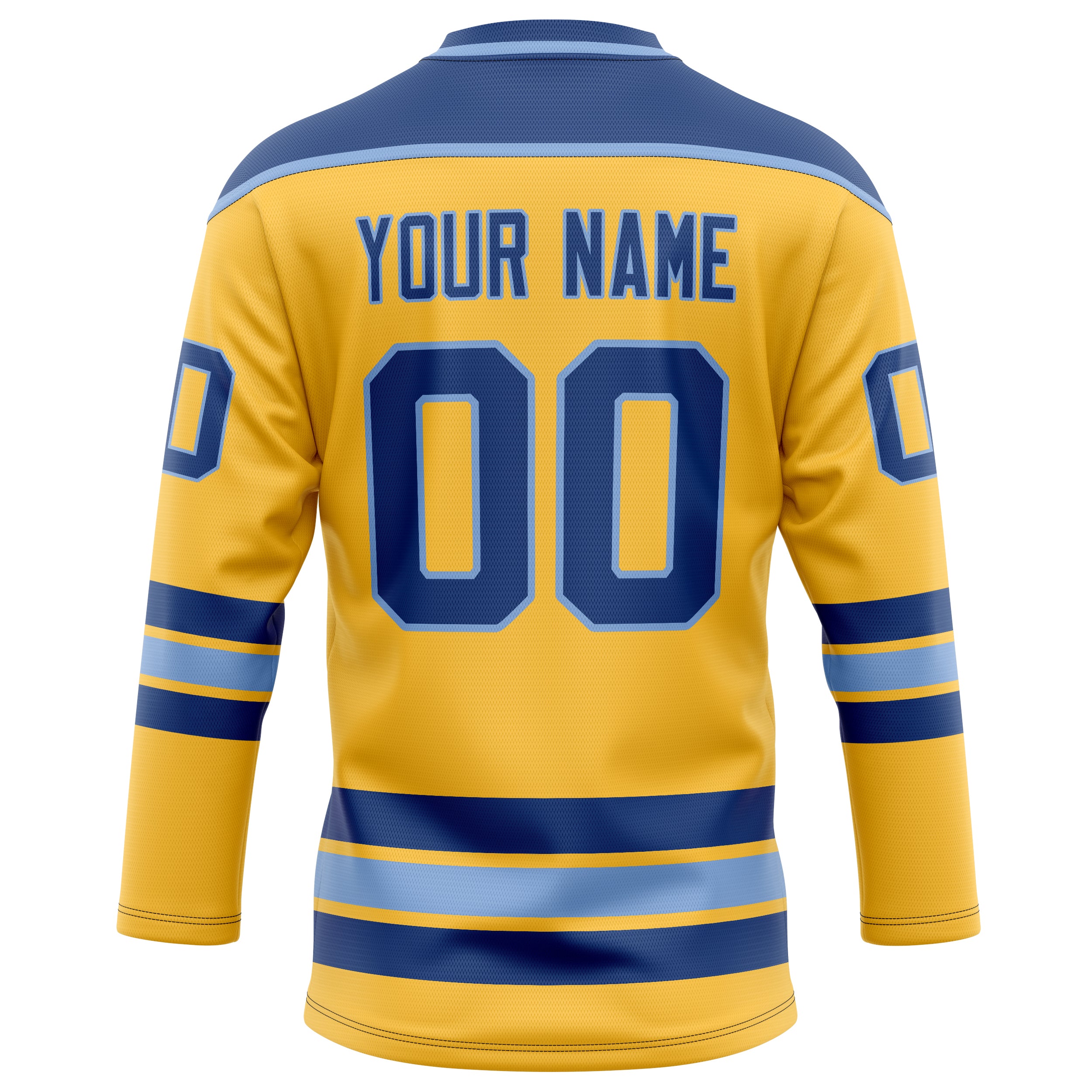 Personalized Gold & Royal Solid Colour Hockey Jersey