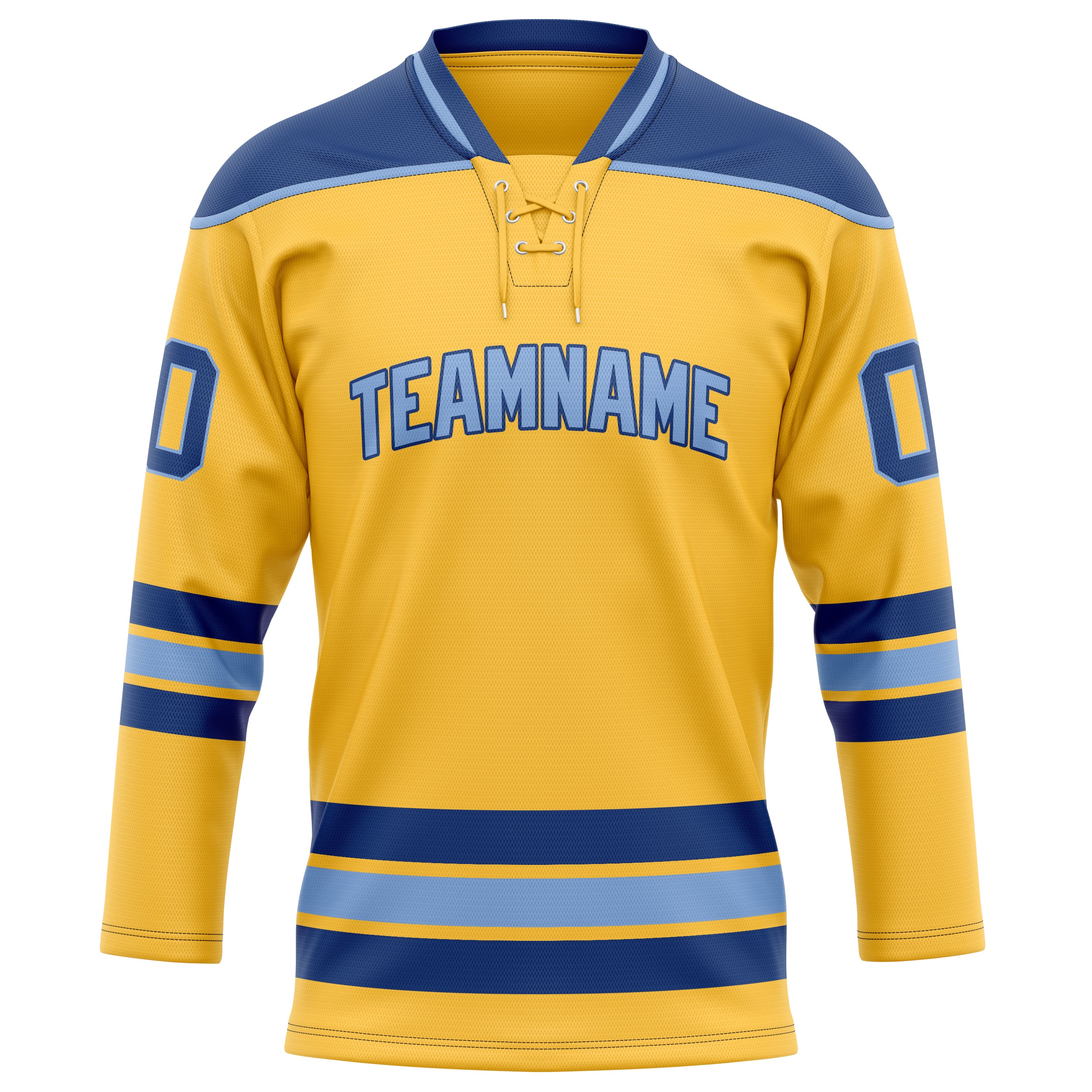 Personalized Gold & Royal Solid Colour Hockey Jersey