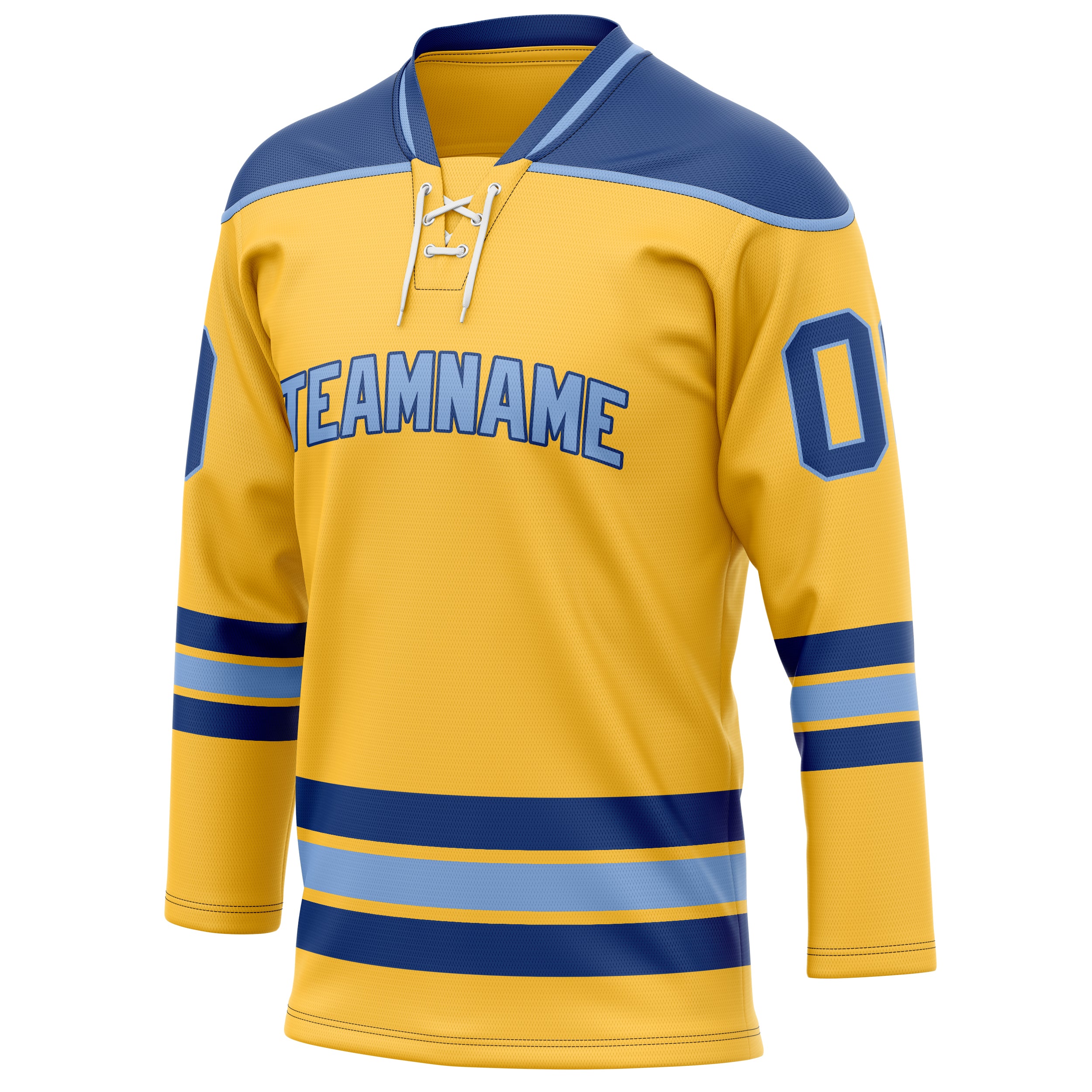 Personalized Gold & Royal Solid Colour Hockey Jersey