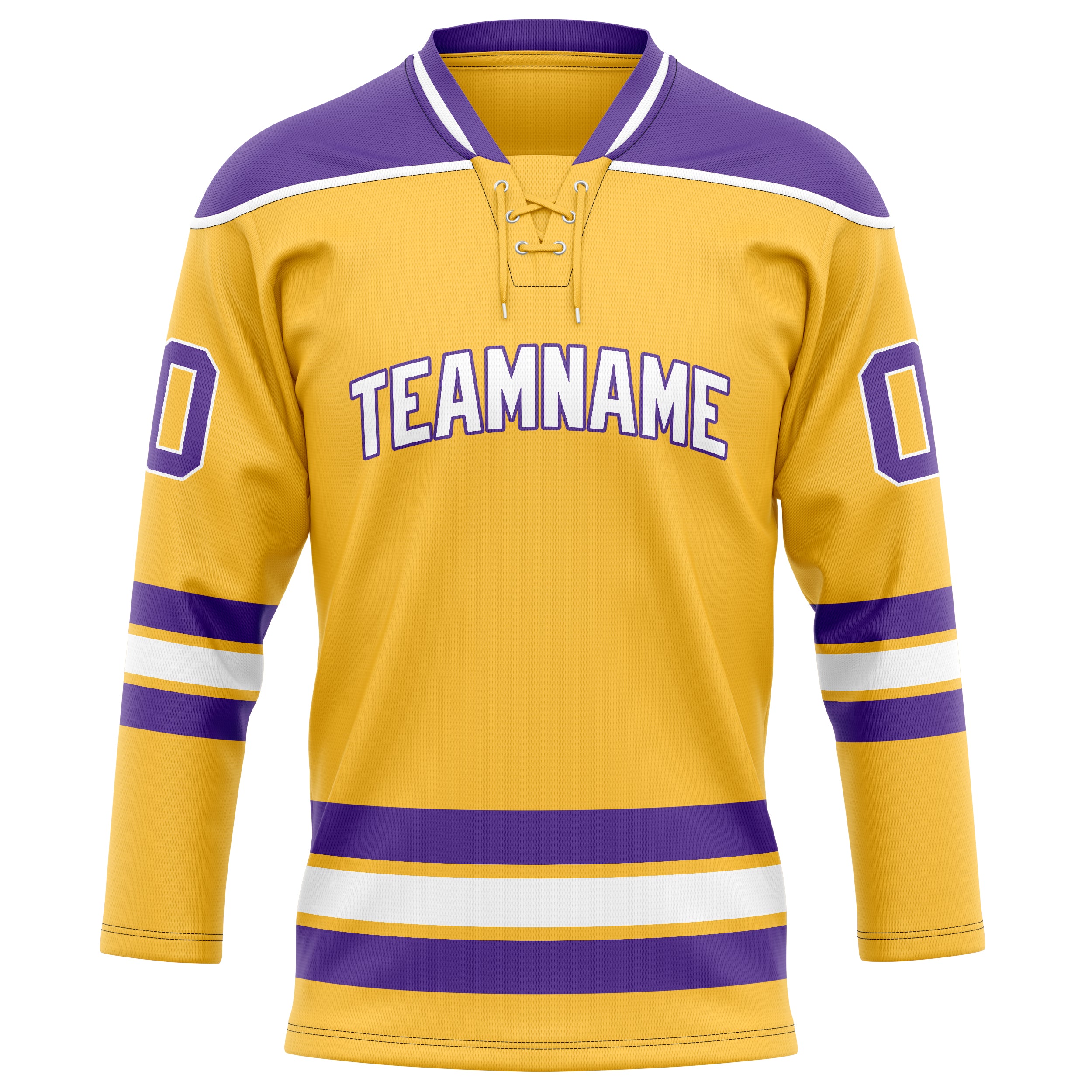 Personalized Gold & Purple Solid Colour Hockey Jersey