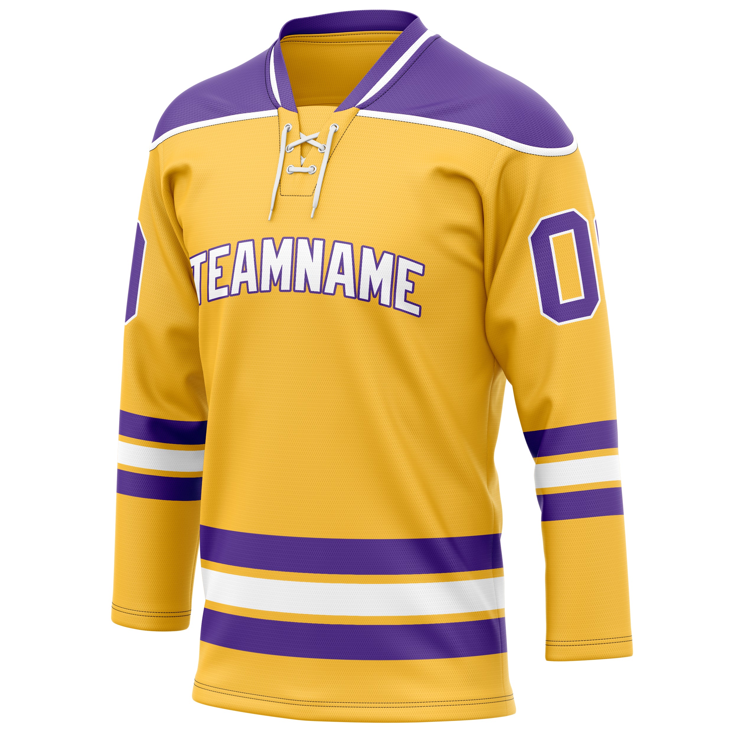 Personalized Gold & Purple Solid Colour Hockey Jersey