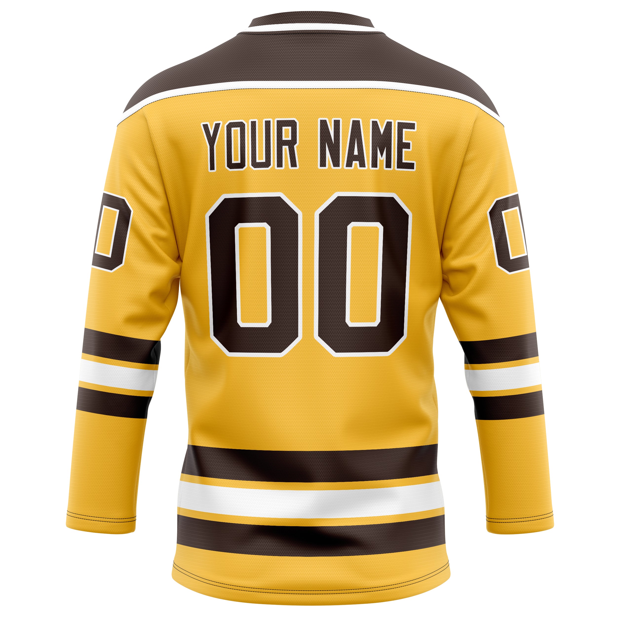 Personalized Gold & Brown Solid Colour Hockey Jersey
