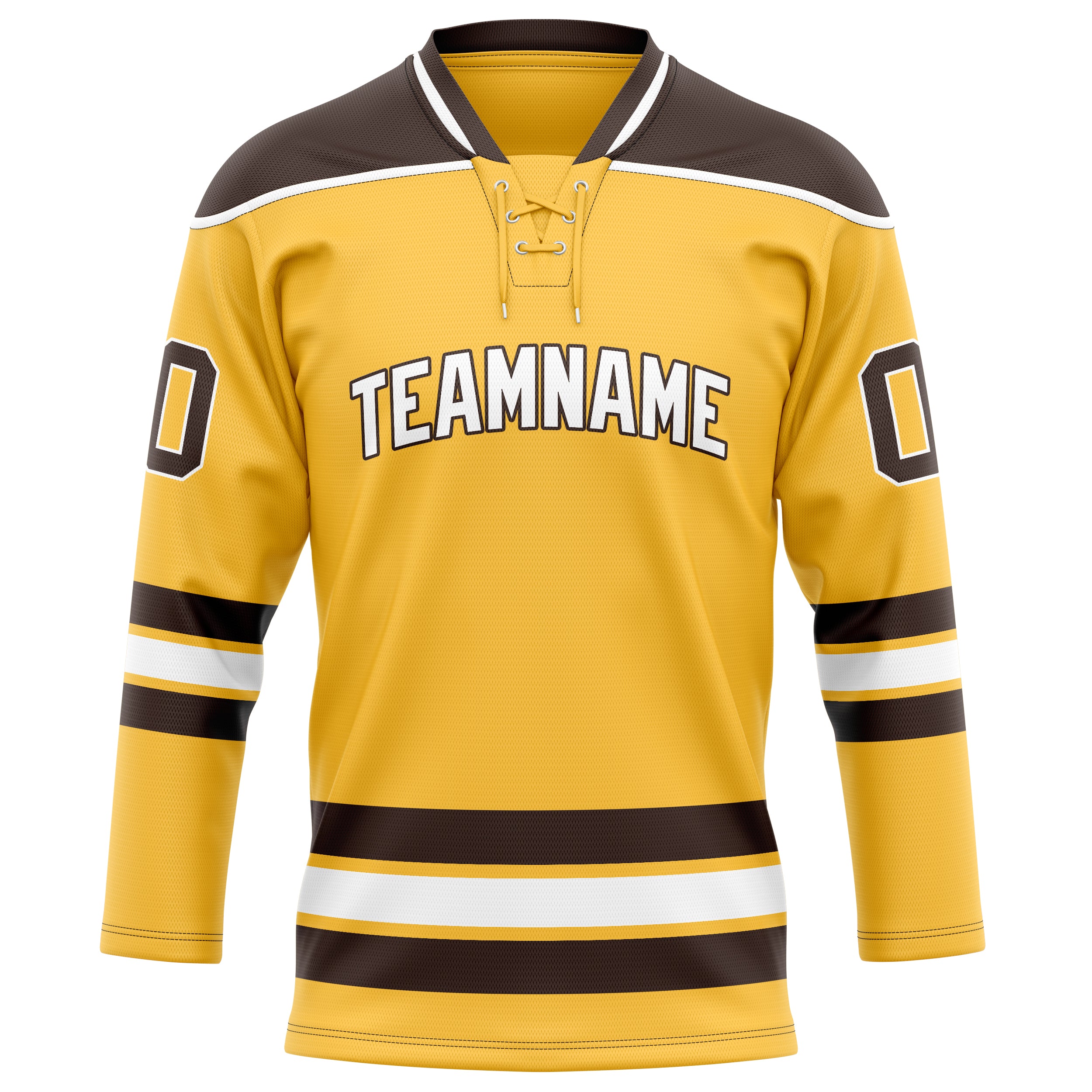 Personalized Gold & Brown Solid Colour Hockey Jersey