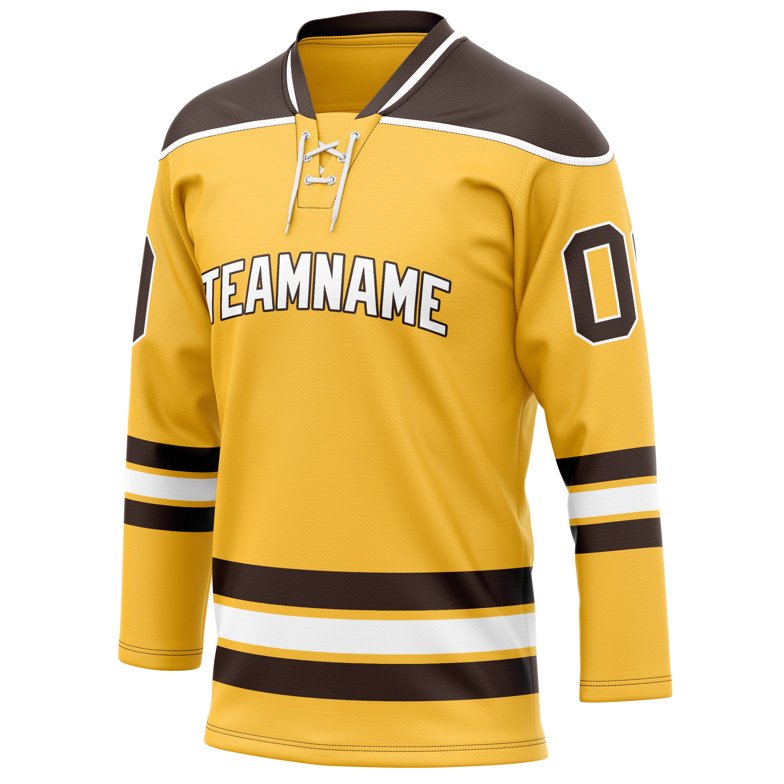 Personalized Gold & Brown Solid Colour Hockey Jersey