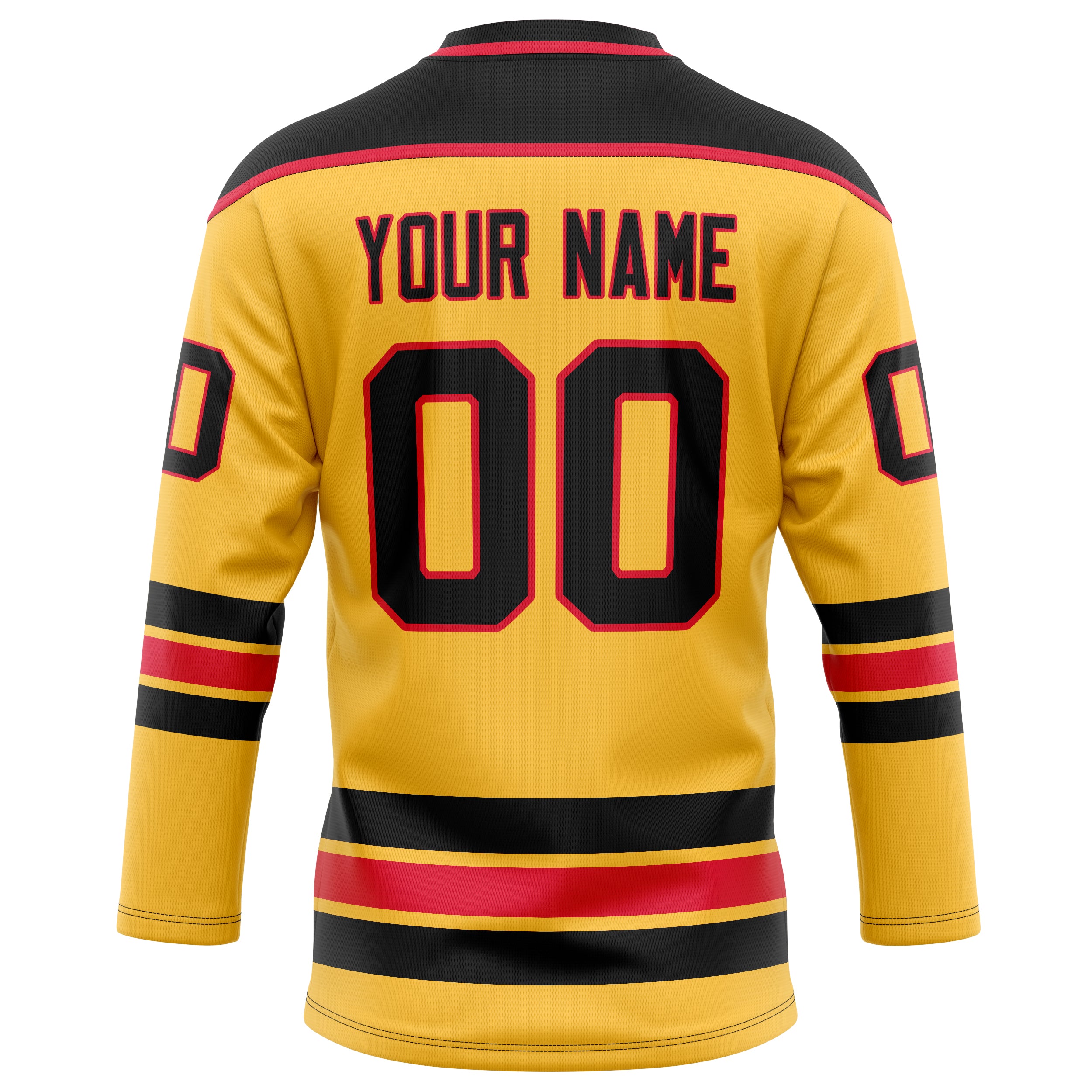 Personalized Gold & Black Solid Colour Hockey Jersey