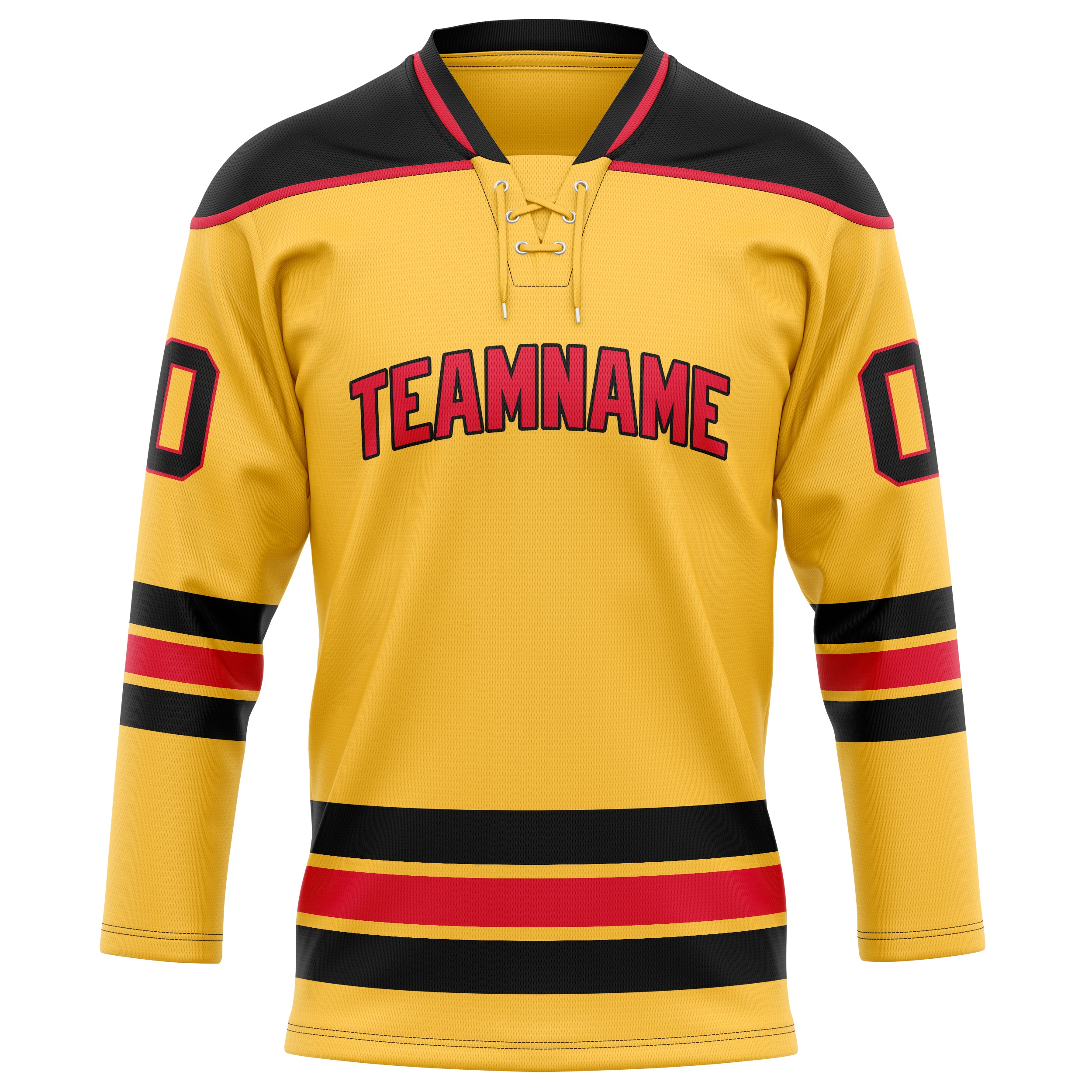 Personalized Gold & Black Solid Colour Hockey Jersey