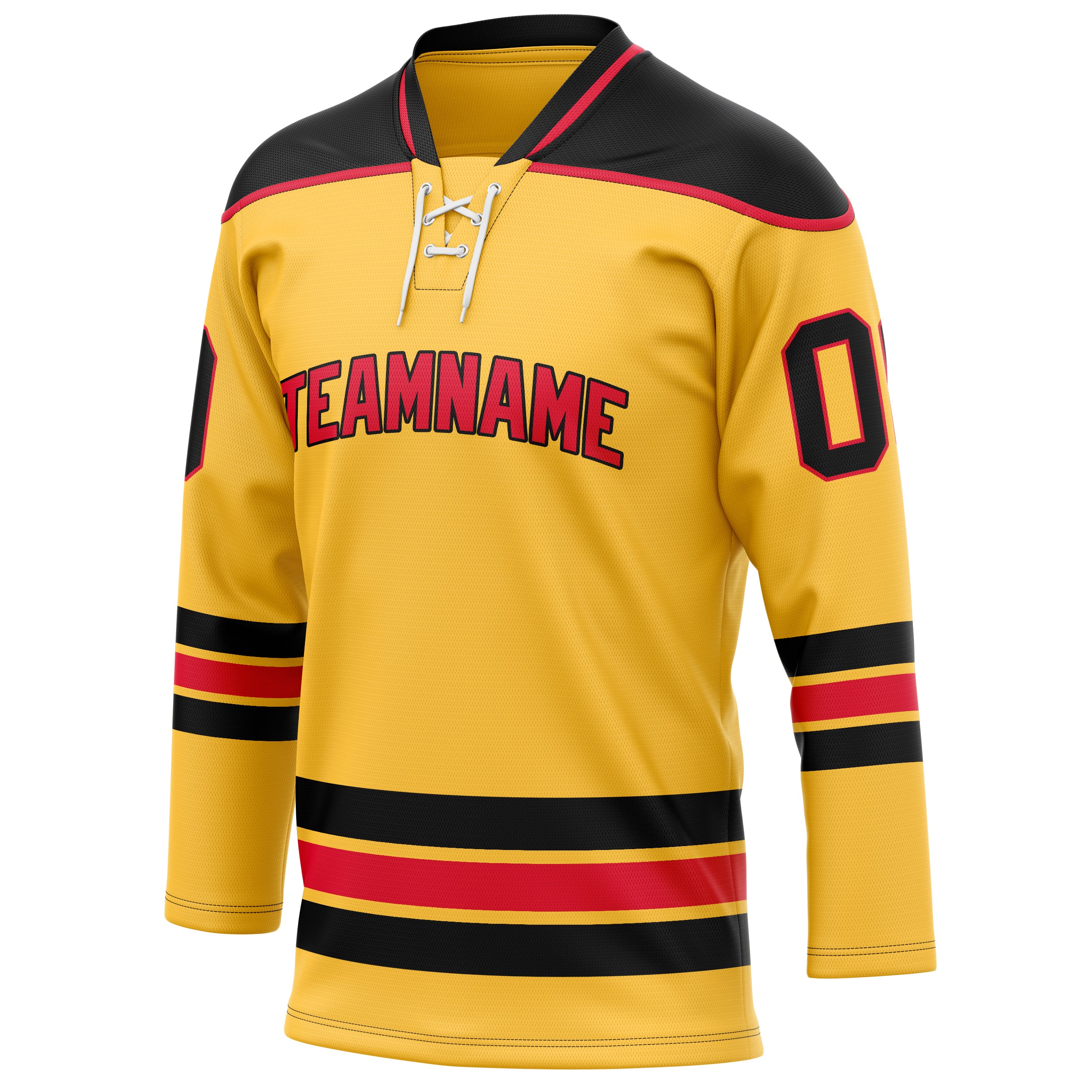 Personalized Gold & Black Solid Colour Hockey Jersey