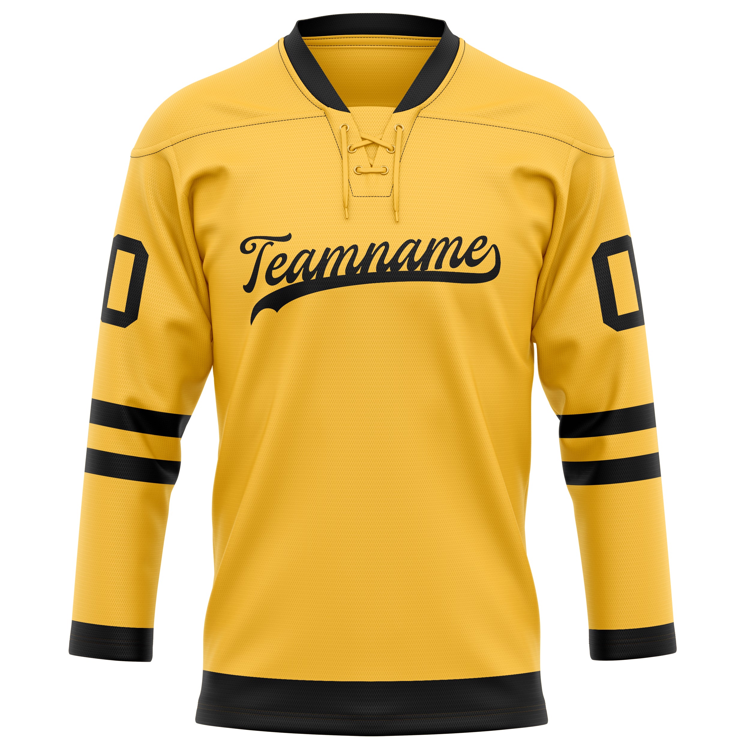 Personalized Gold & Black Solid Colour Hockey Jersey