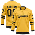 Personalized Gold & Black Solid Colour Hockey Jersey