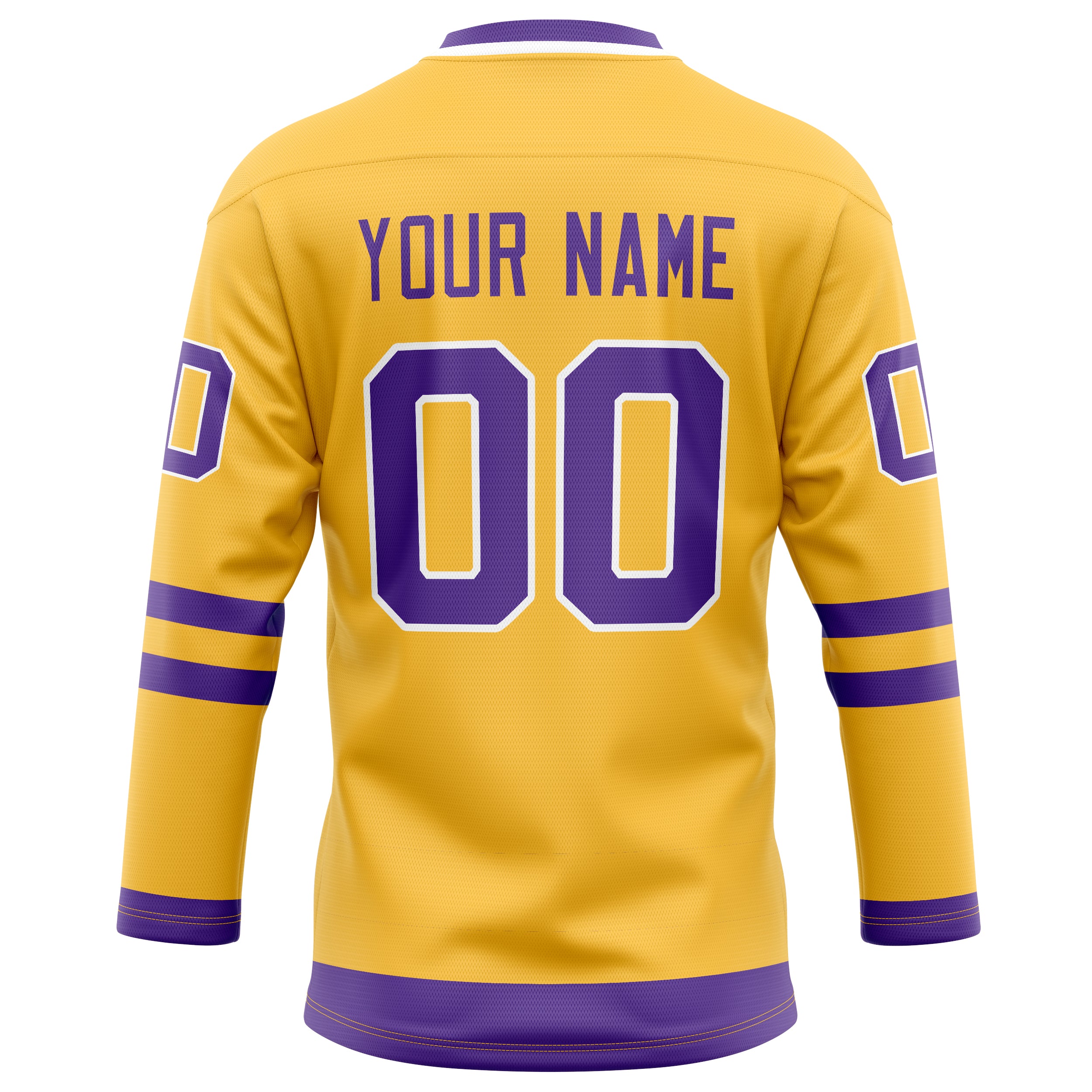 Personalized Gold & Purple Solid Colour Hockey Jersey