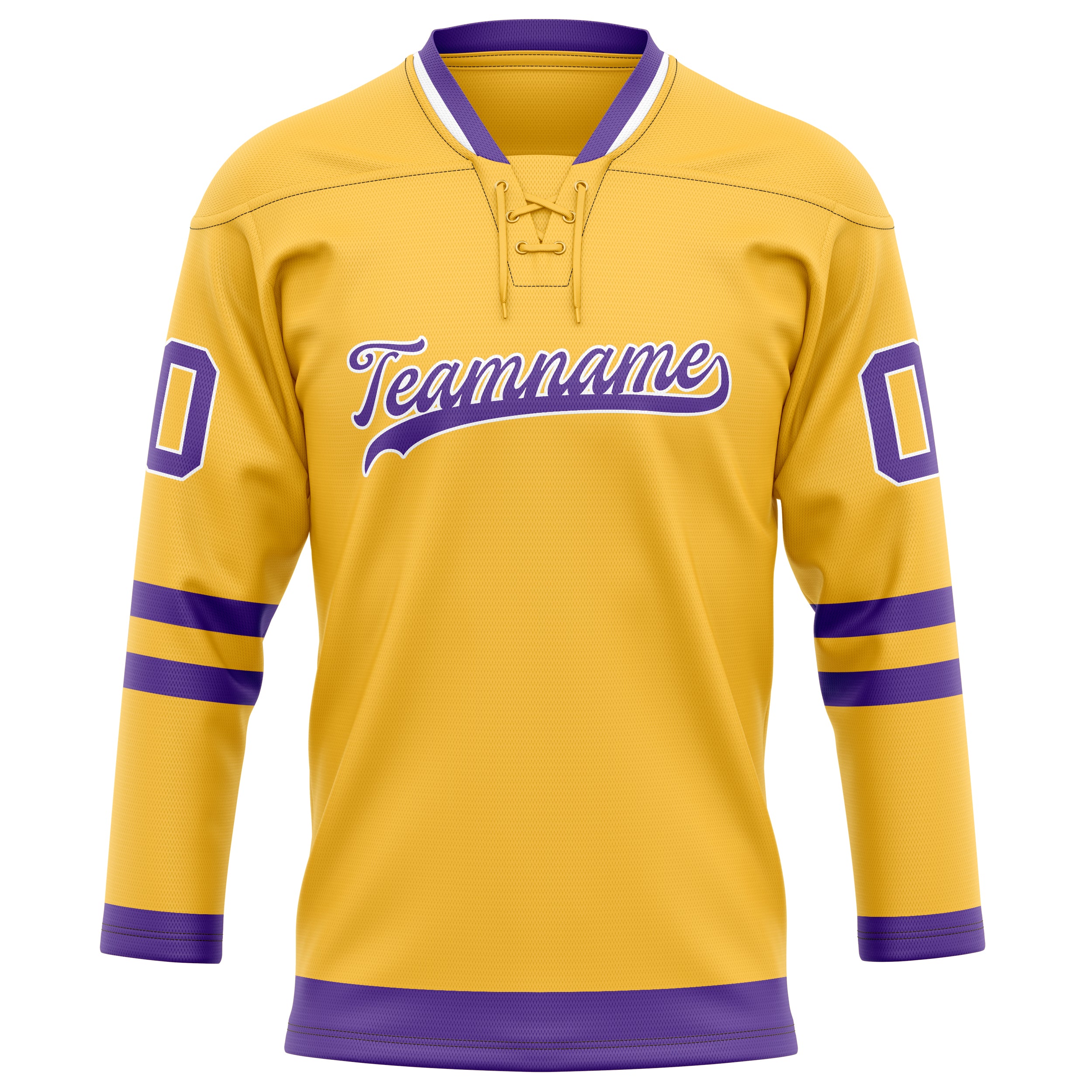 Personalized Gold & Purple Solid Colour Hockey Jersey