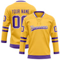 Personalized Gold & Purple Solid Colour Hockey Jersey