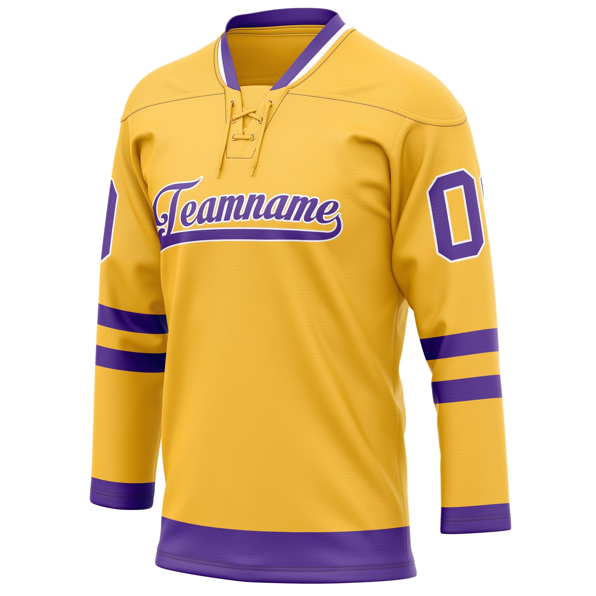 Personalized Gold & Purple Solid Colour Hockey Jersey