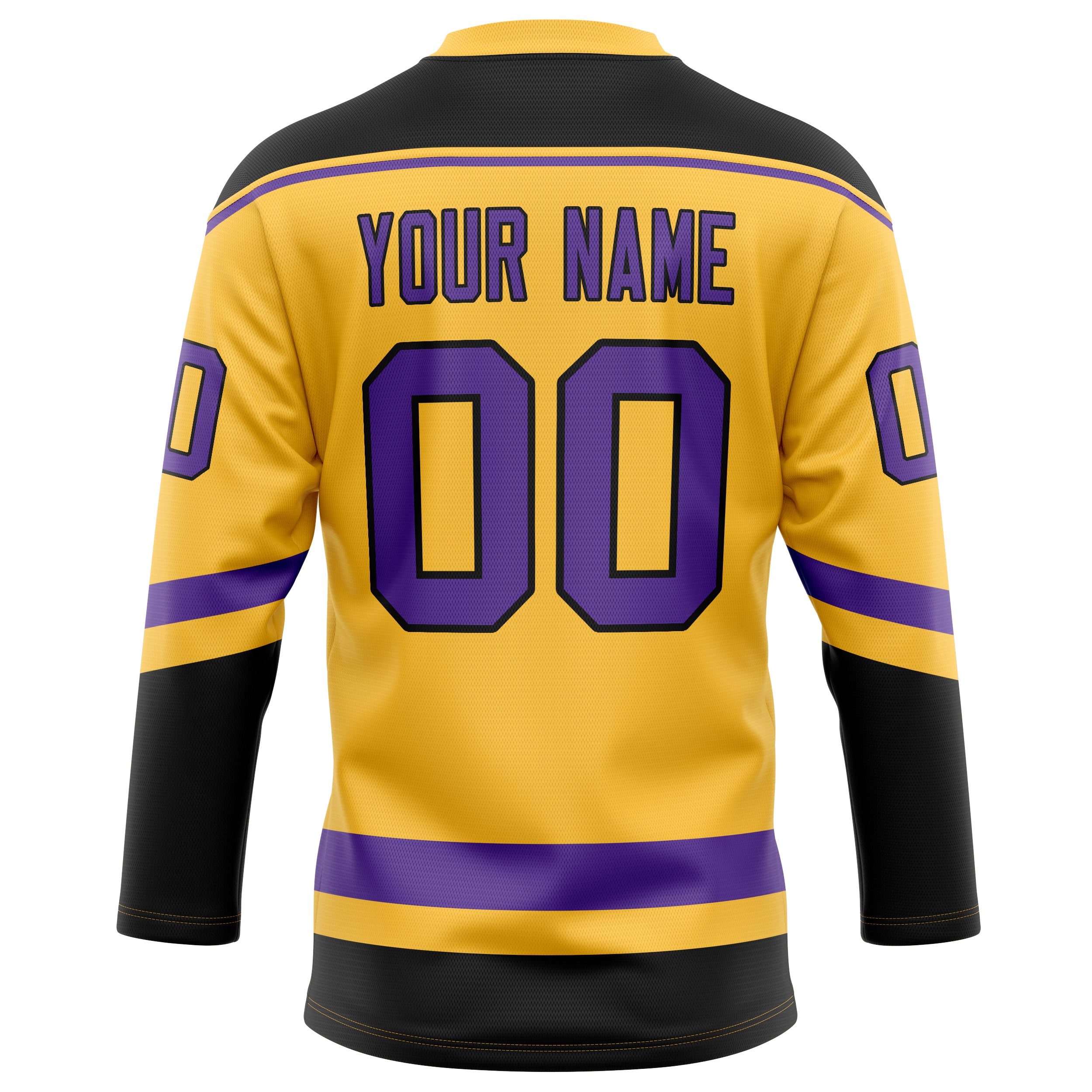 Personalized Gold & Purple Solid Colour Hockey Jersey