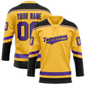 Personalized Gold & Purple Solid Colour Hockey Jersey
