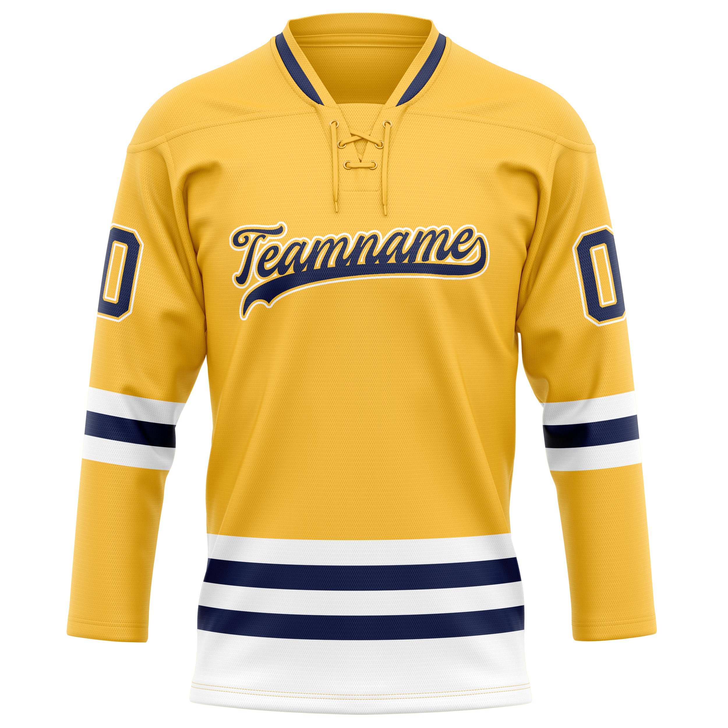 Personalized Gold & Navy Solid Colour Hockey Jersey