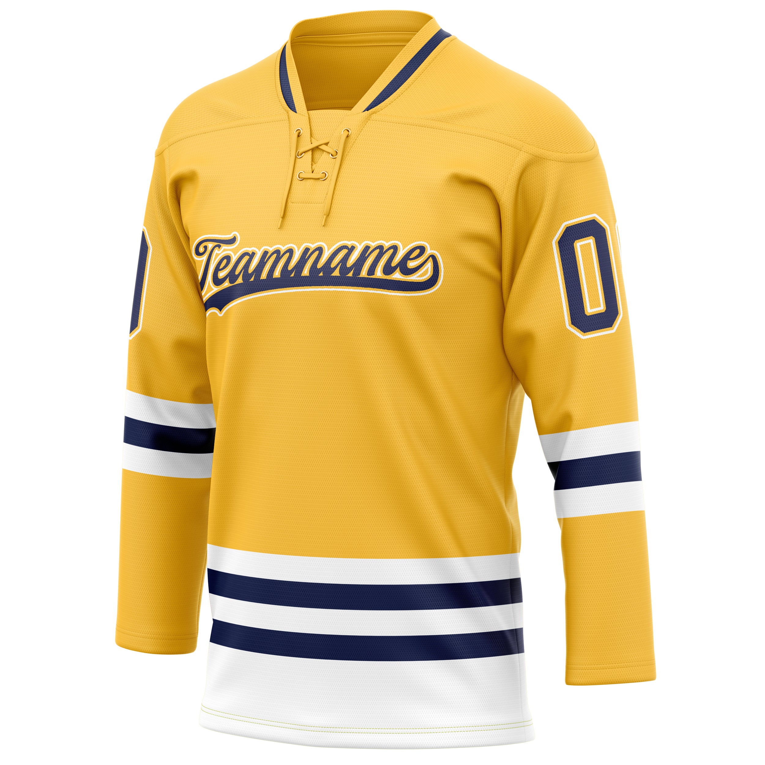 Personalized Gold & Navy Solid Colour Hockey Jersey