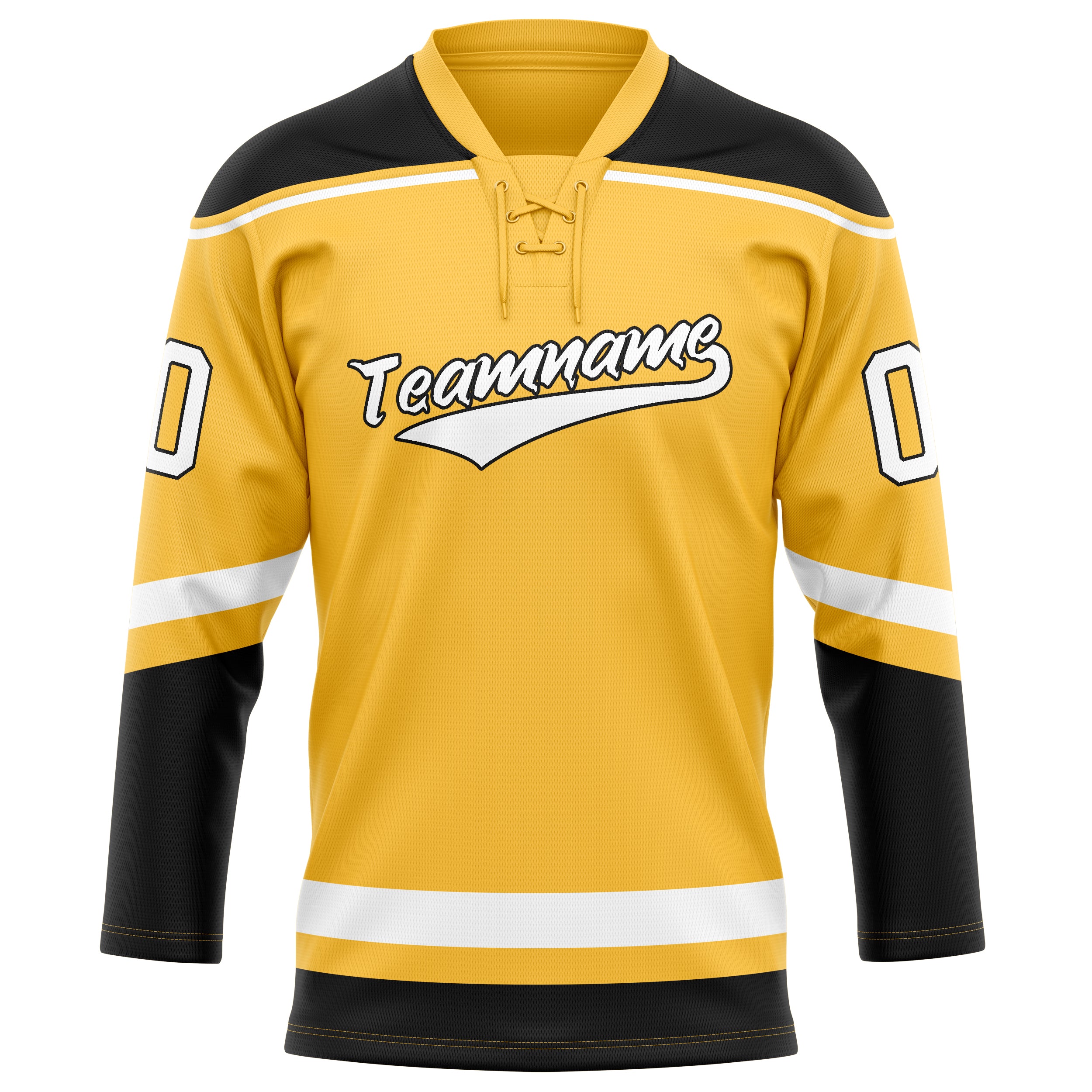 Personalized Gold & Black Solid Colour Hockey Jersey