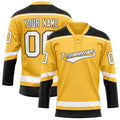 Personalized Gold & Black Solid Colour Hockey Jersey