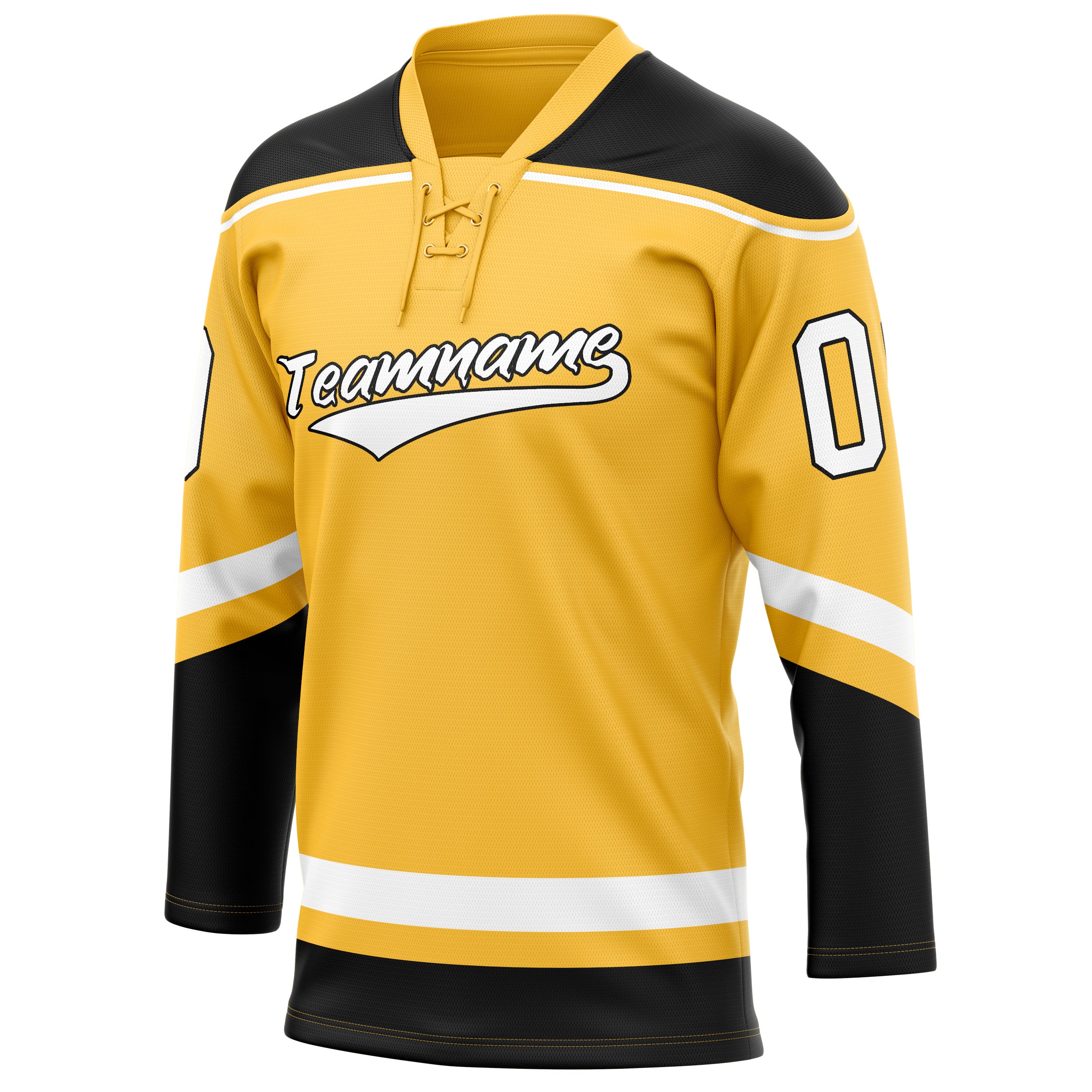 Personalized Gold & Black Solid Colour Hockey Jersey