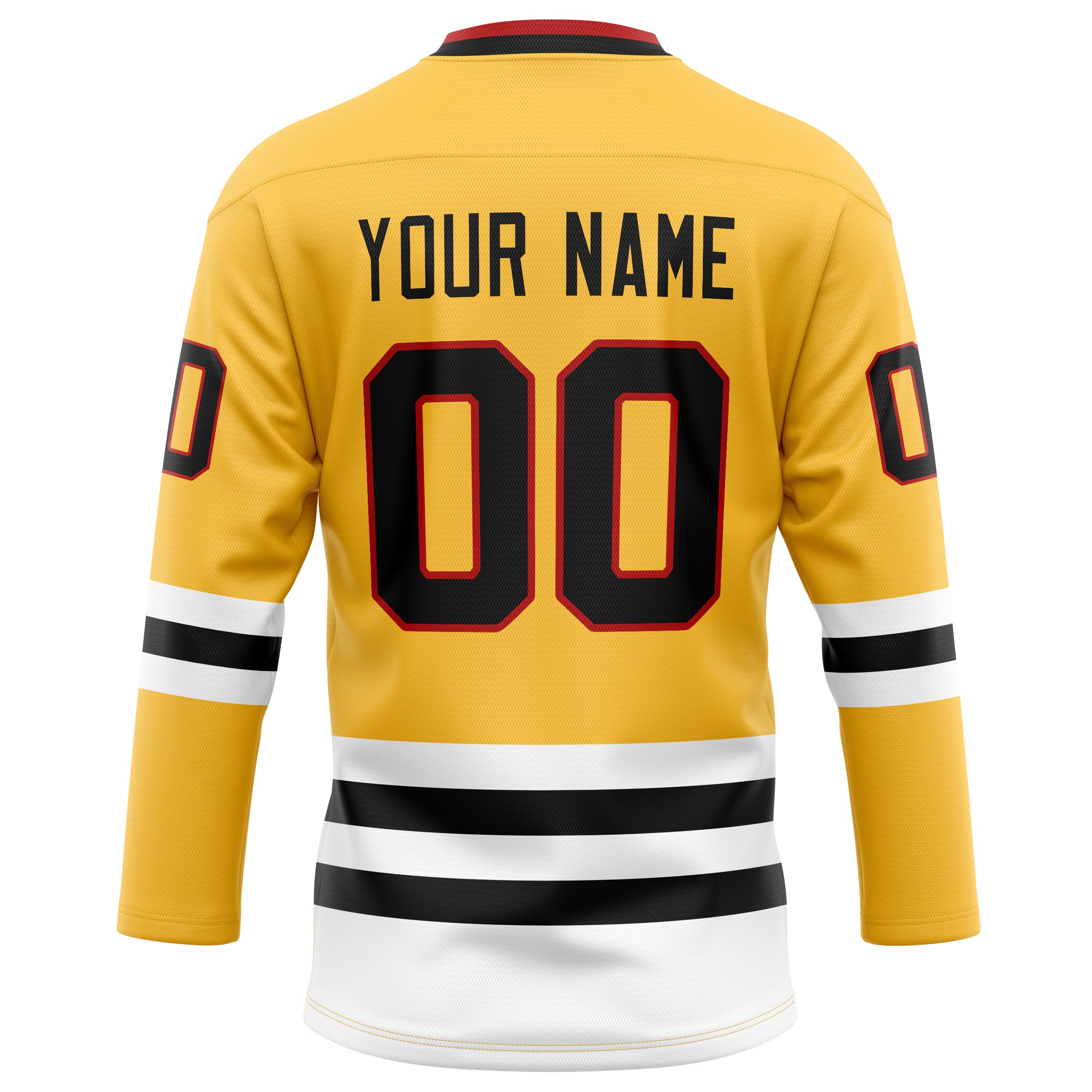 Personalized Gold & Black Solid Colour Hockey Jersey