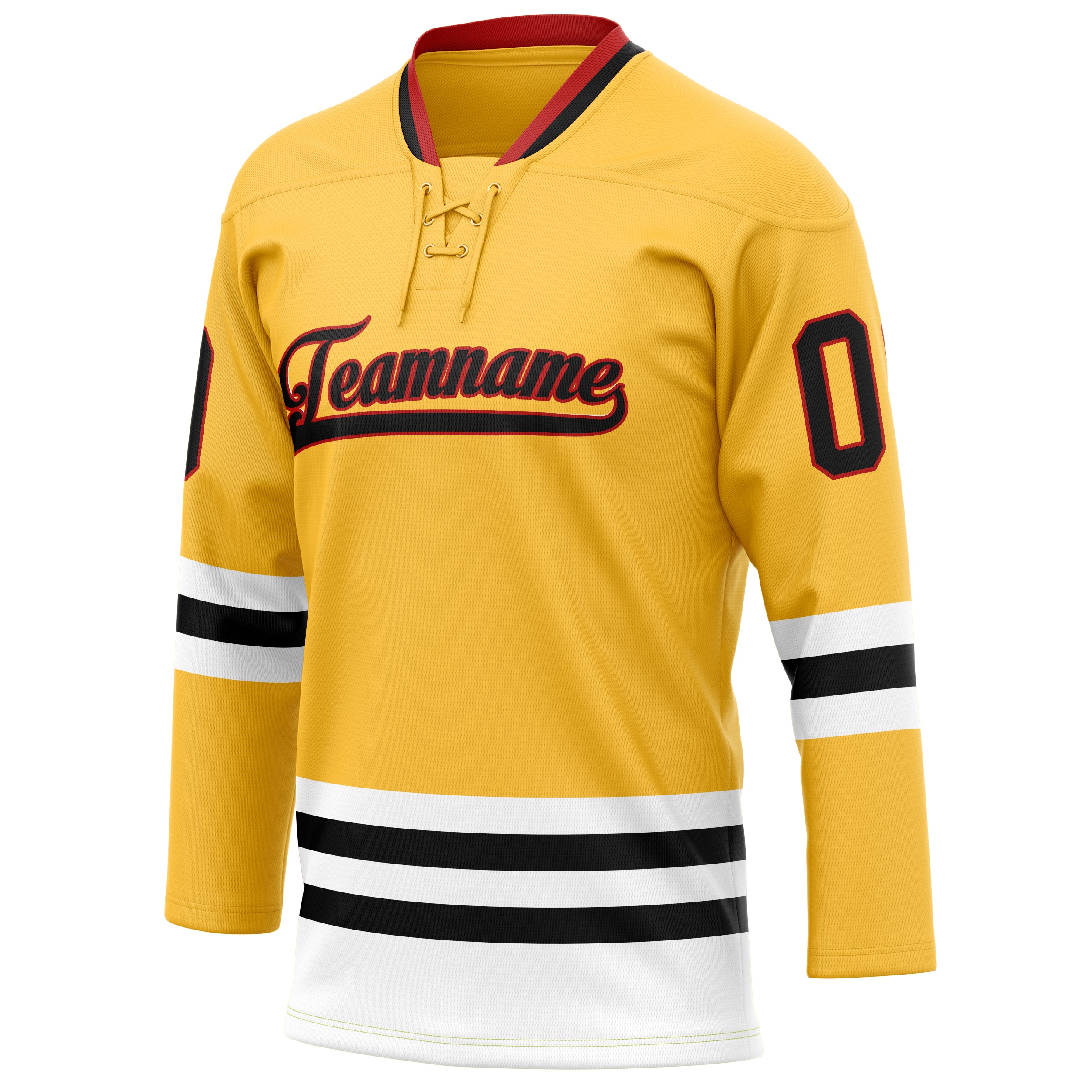 Personalized Gold & Black Solid Colour Hockey Jersey