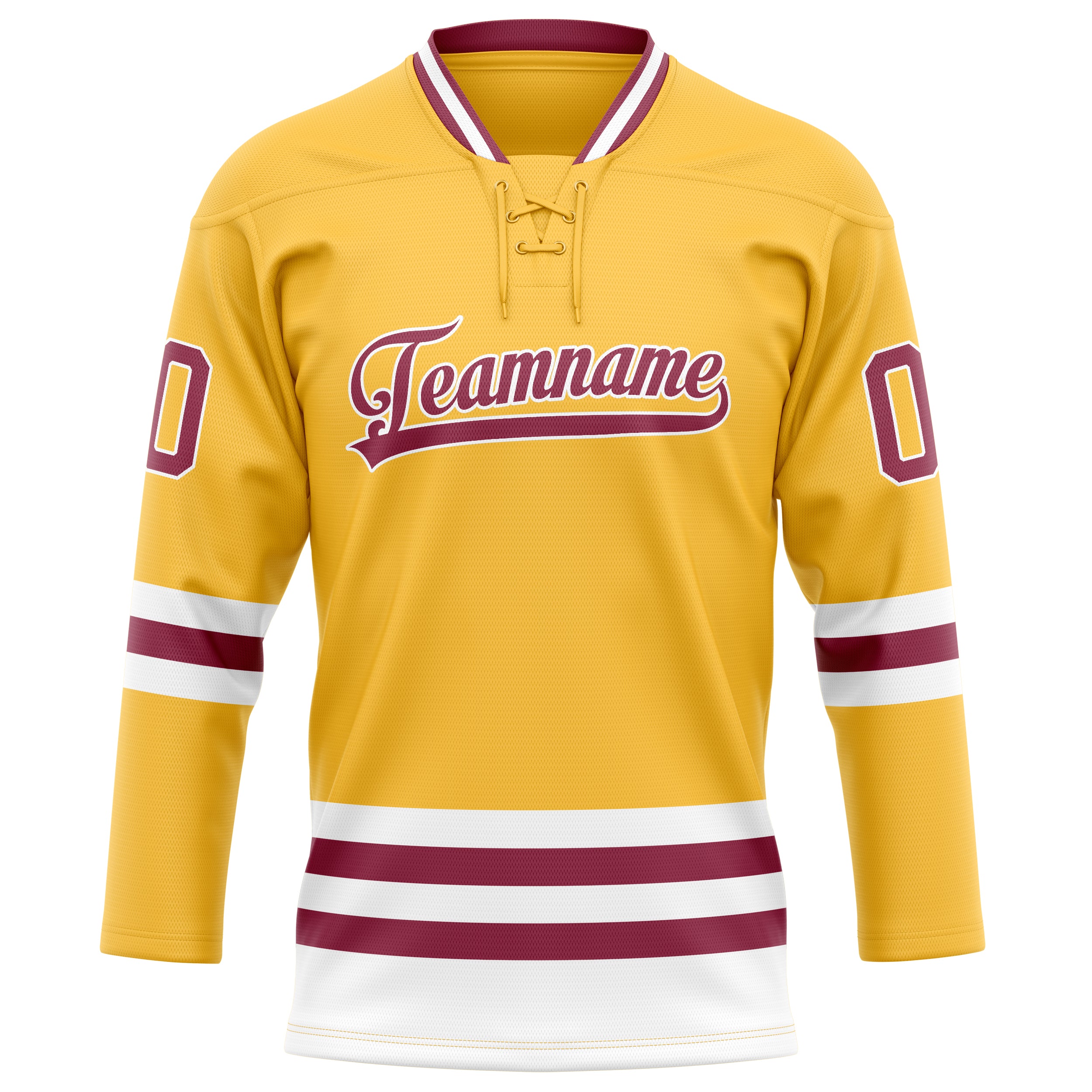 Personalized Gold & Red Solid Colour Hockey Jersey