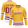 Personalized Gold & Red Solid Colour Hockey Jersey