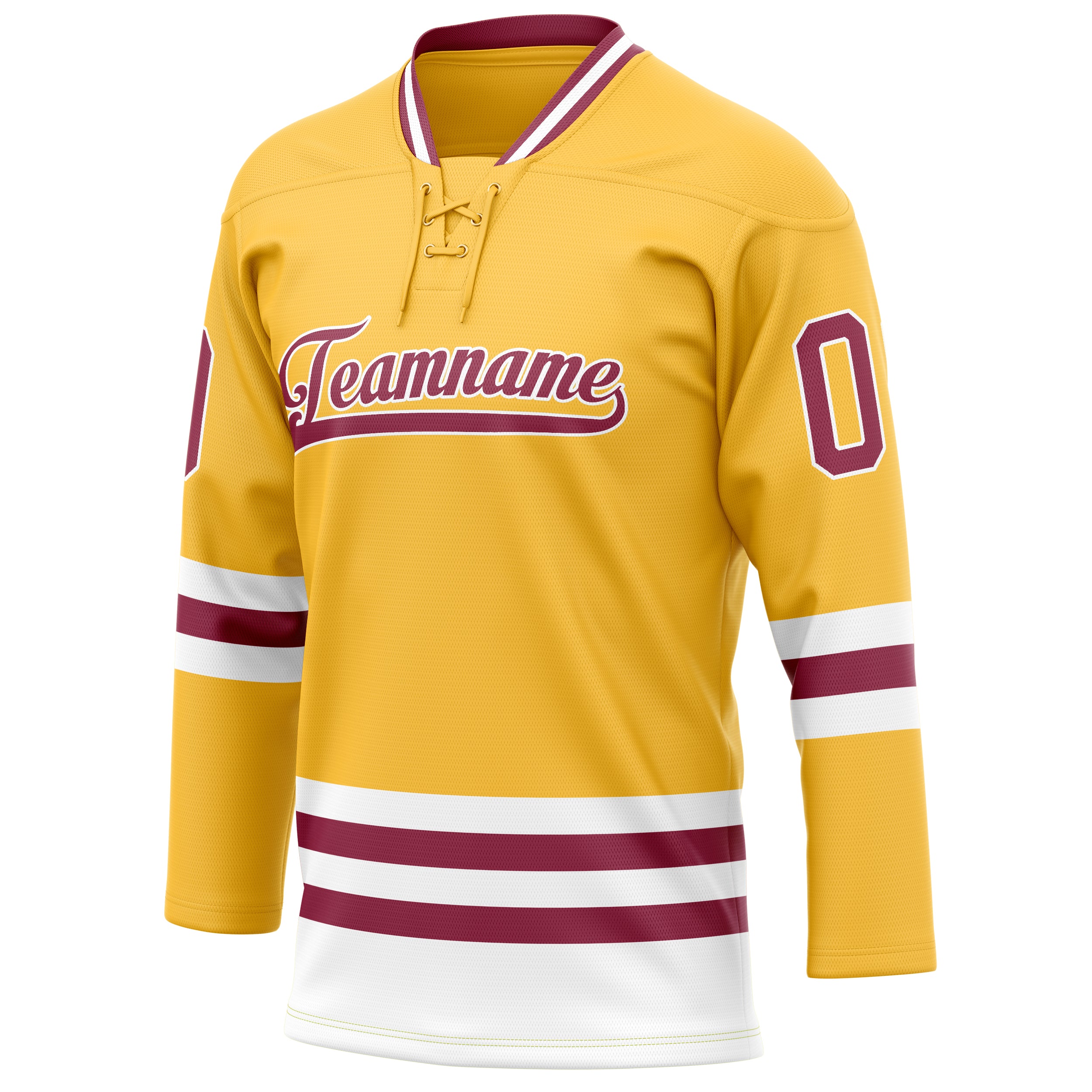 Personalized Gold & Red Solid Colour Hockey Jersey
