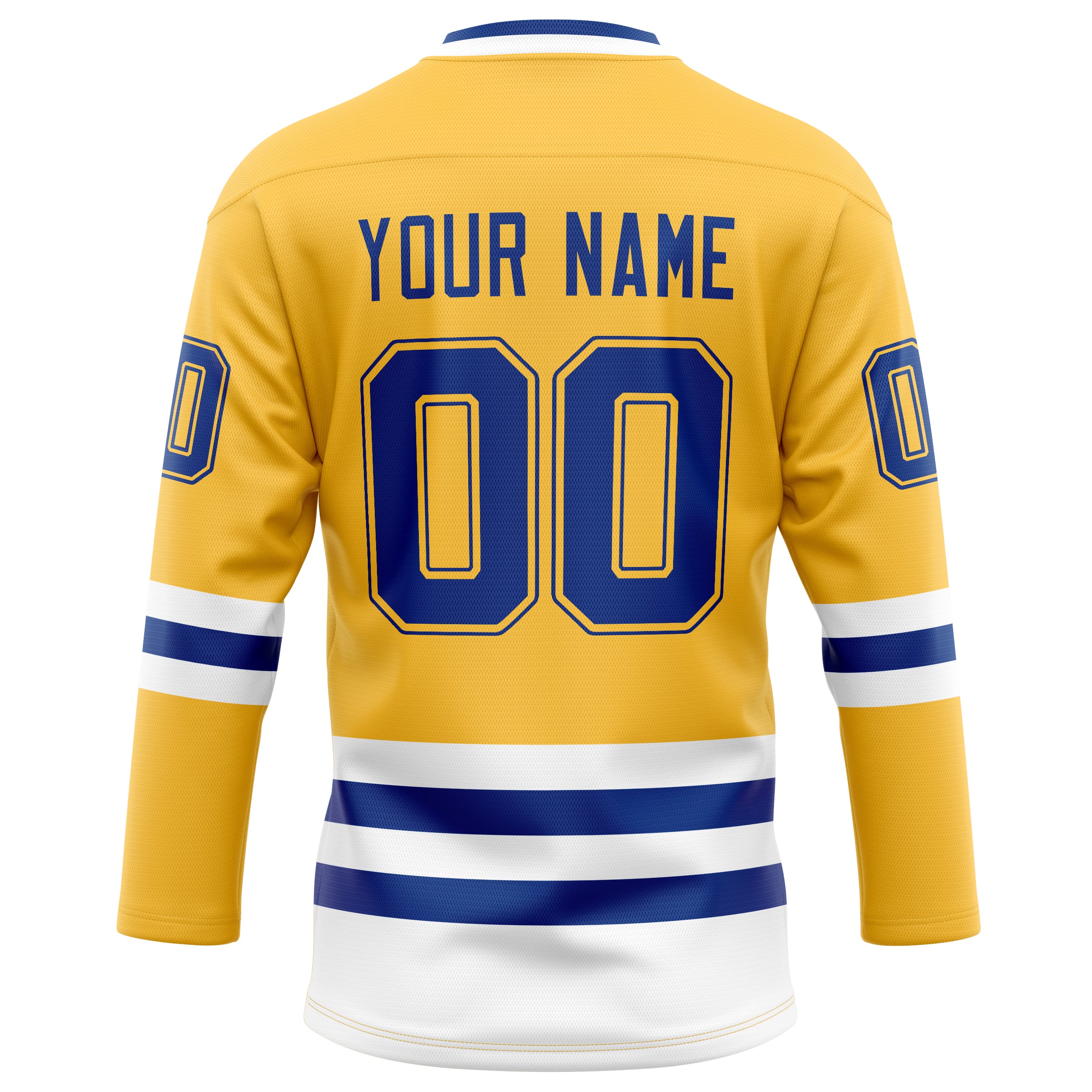 Personalized Gold & Royal Solid Colour Hockey Jersey