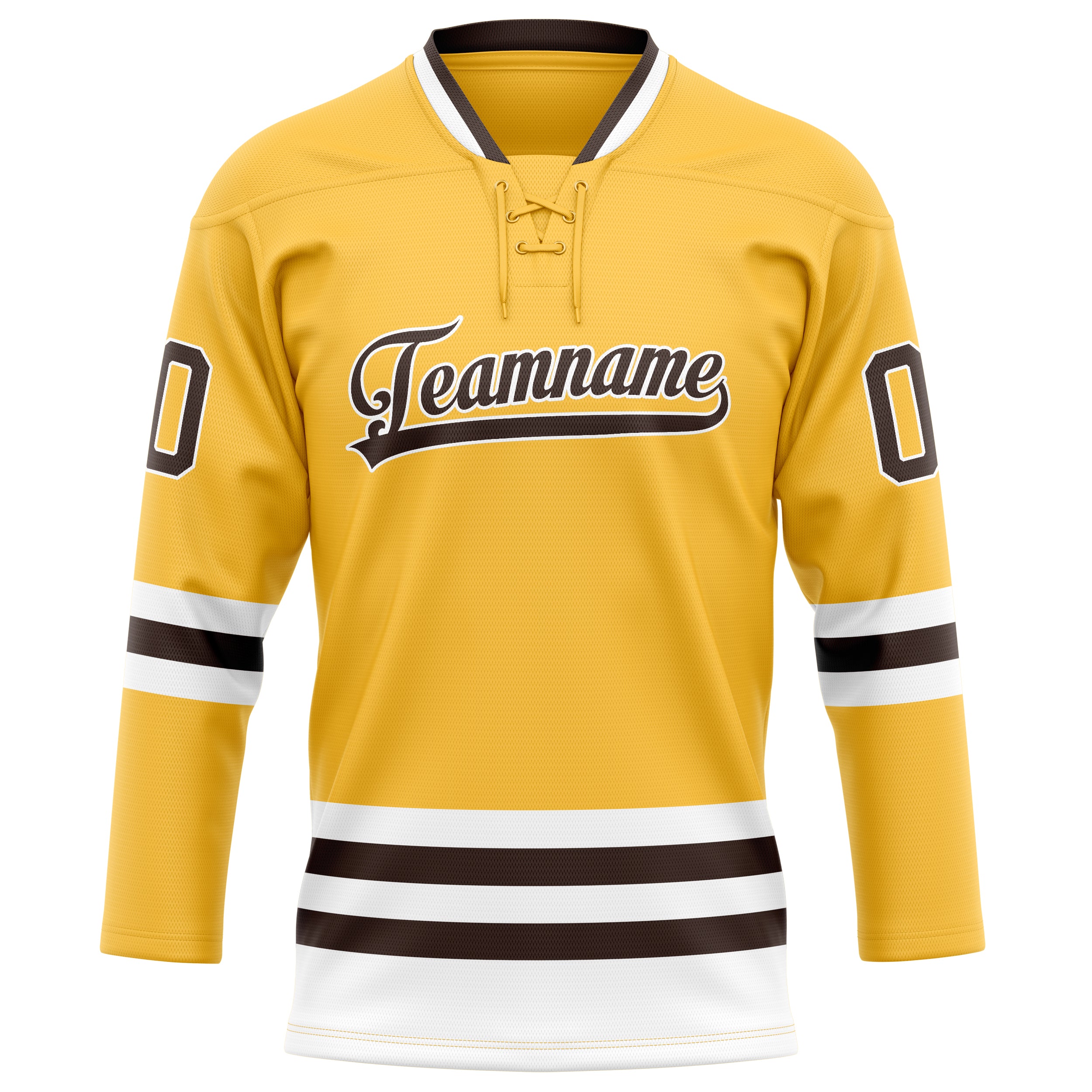 Personalized Gold & Brown Solid Colour Hockey Jersey
