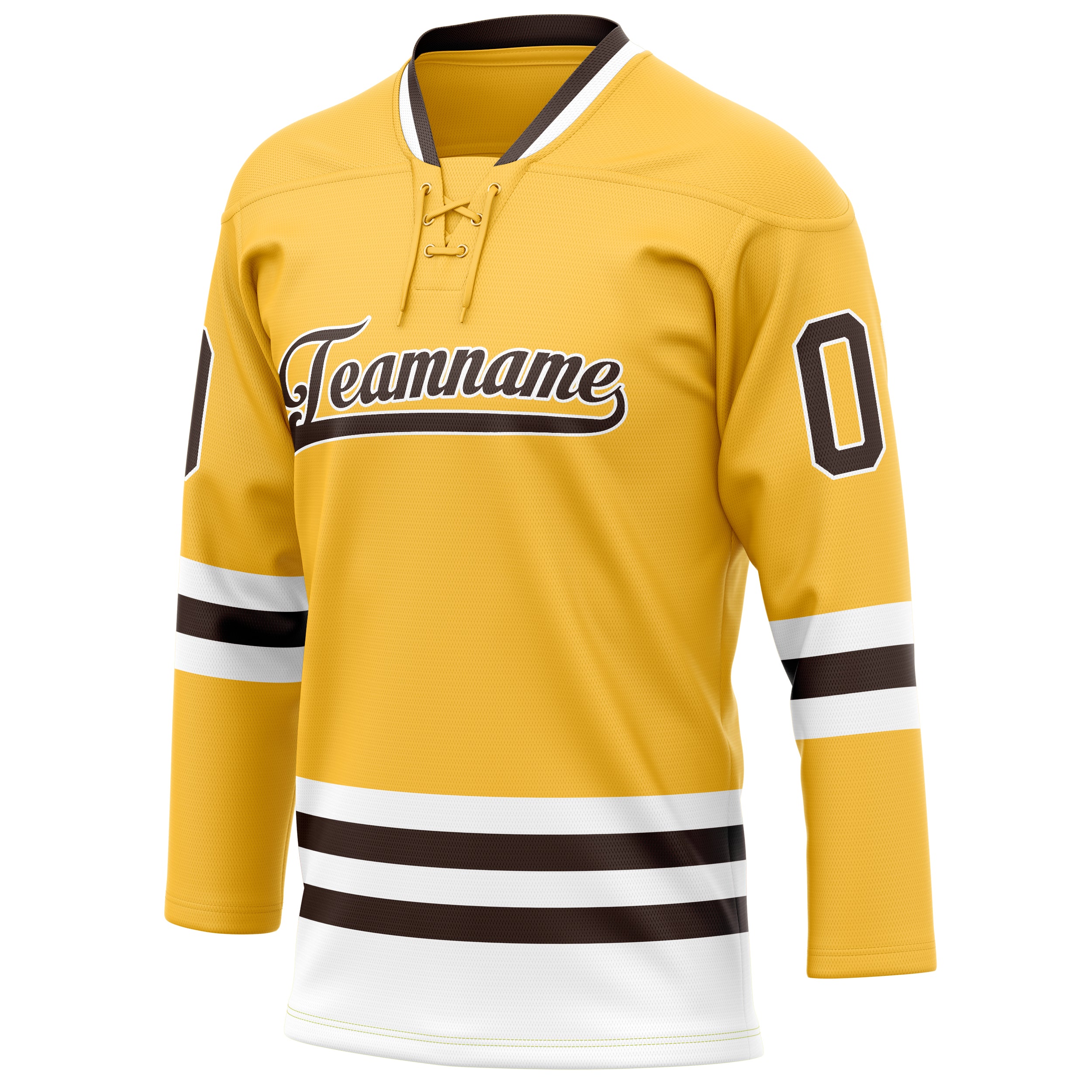 Personalized Gold & Brown Solid Colour Hockey Jersey
