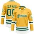 Personalized Gold & Kelly Green Solid Colour Hockey Jersey