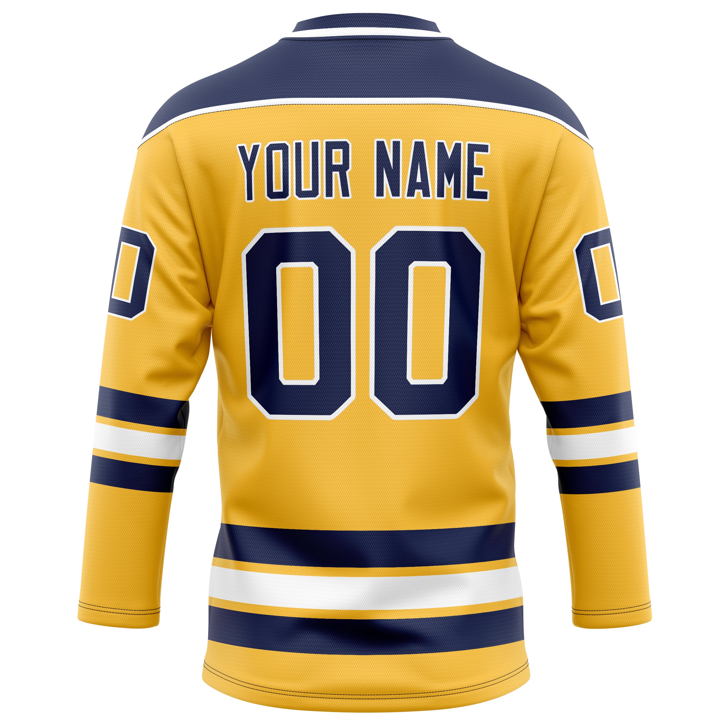 Personalized Gold & Navy Solid Colour Hockey Jersey