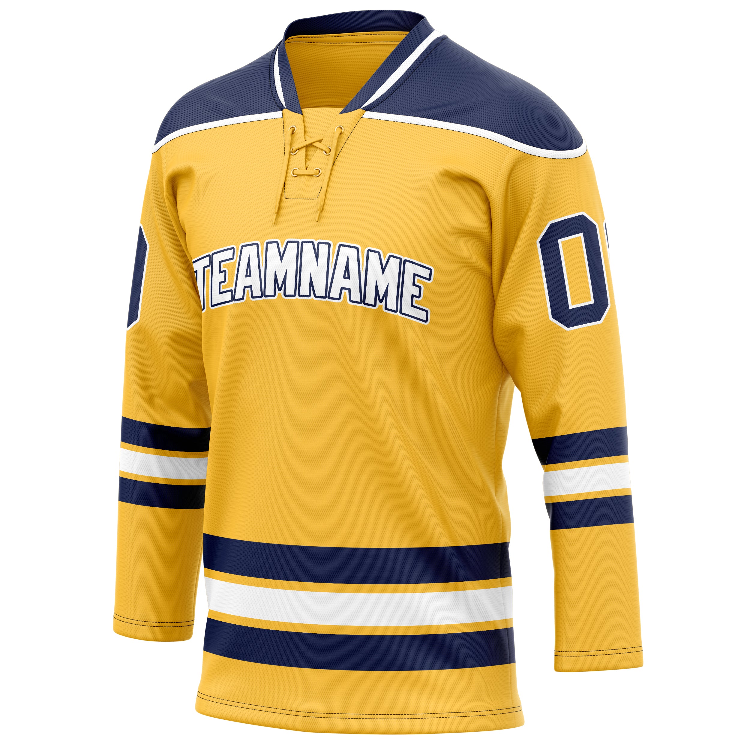 Personalized Gold & Navy Solid Colour Hockey Jersey