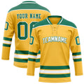 Personalized Gold & Kelly Green Solid Colour Hockey Jersey