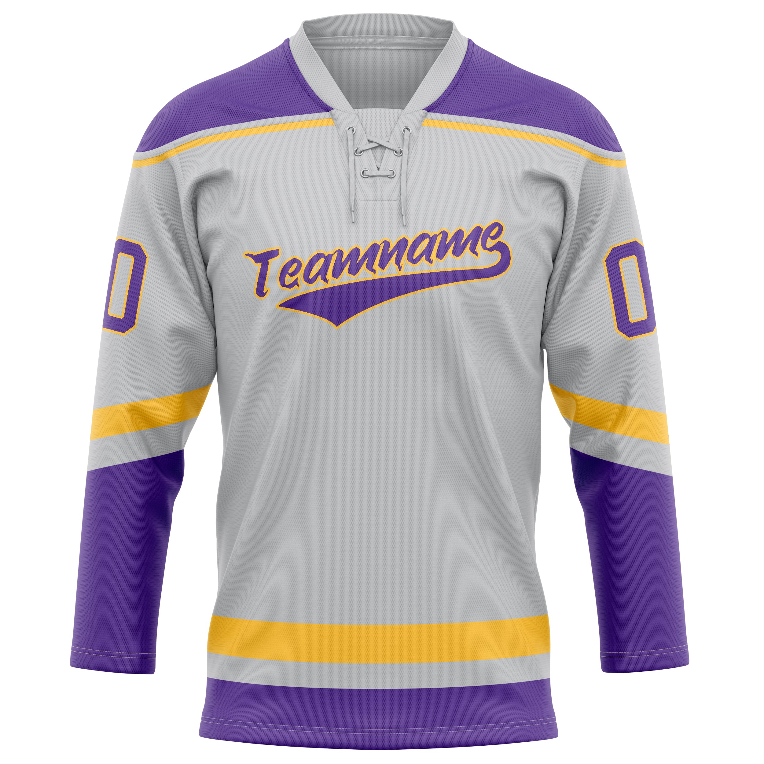 Personalized Gray & Purple Solid Colour Hockey Jersey