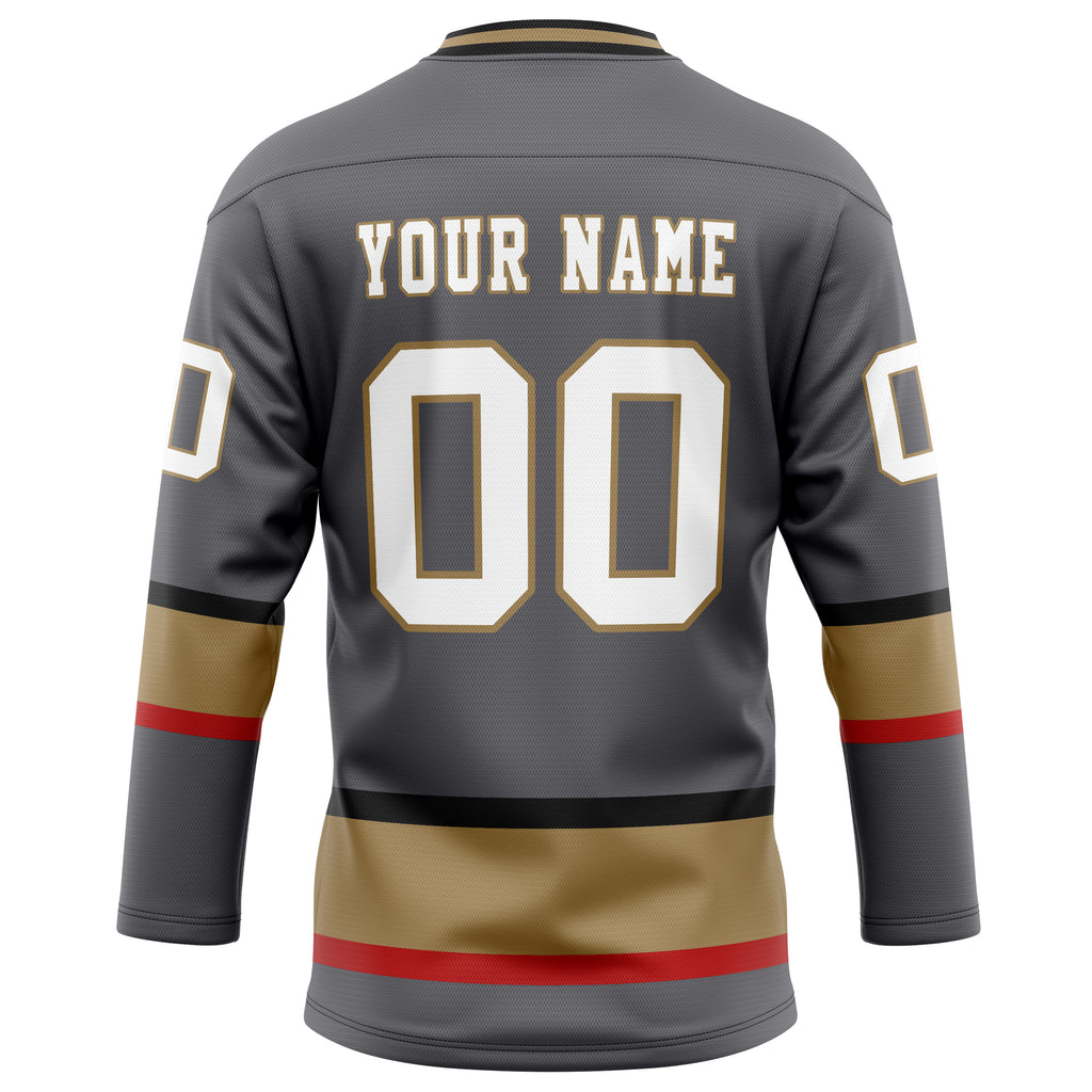 Personalized Gray & White Solid Colour Hockey Jersey