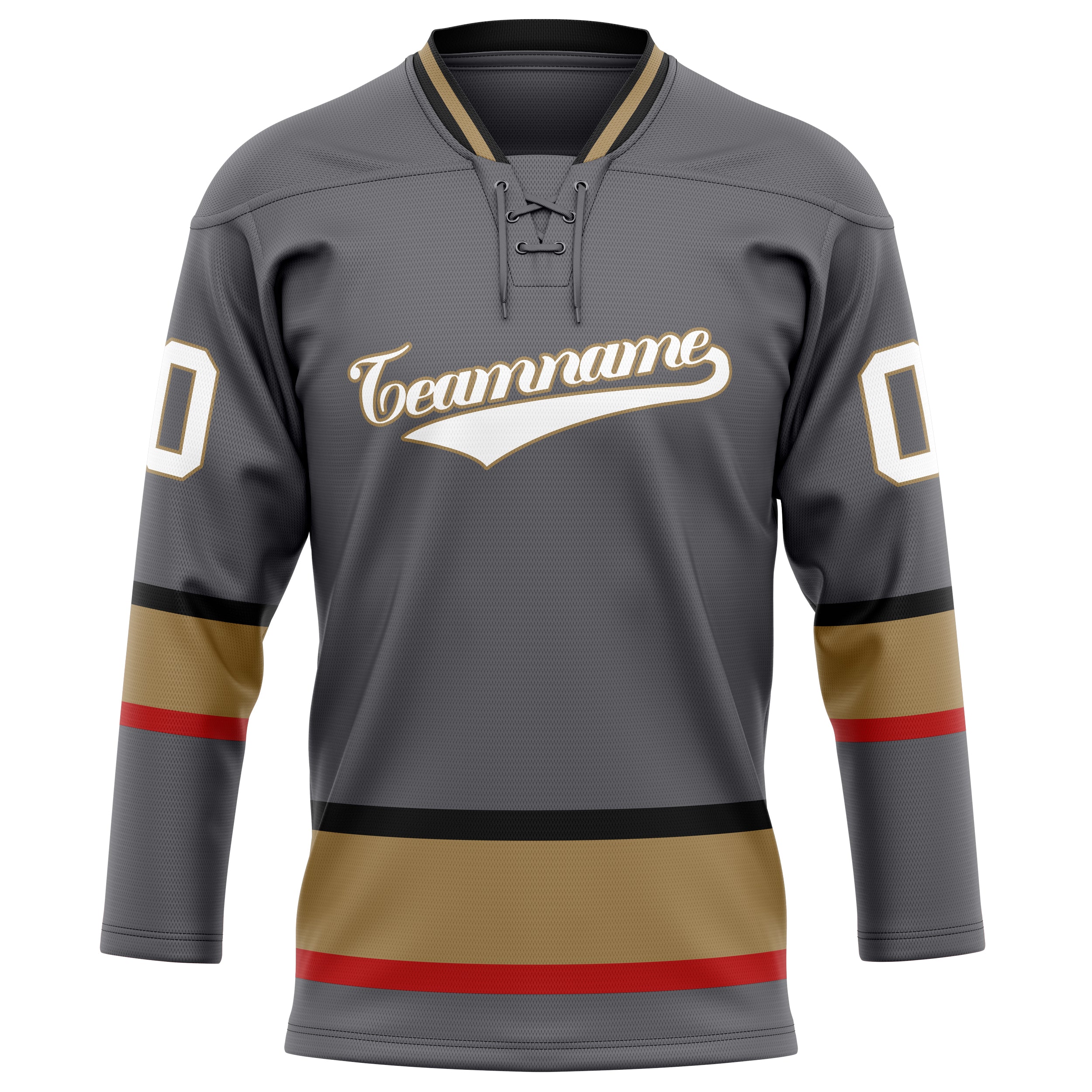 Personalized Gray & White Solid Colour Hockey Jersey